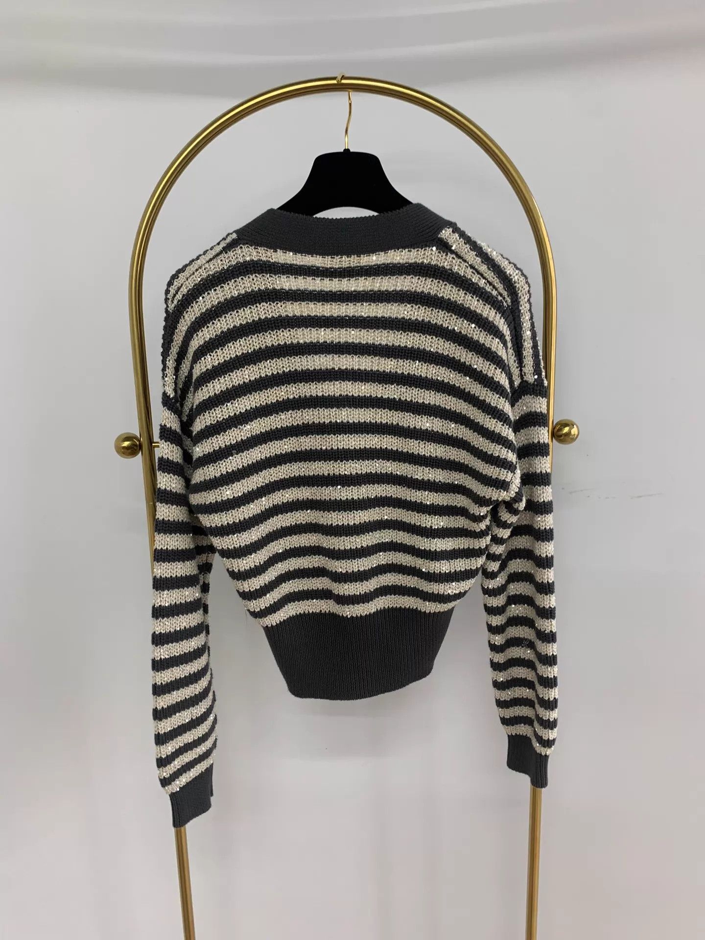 Brunello Cucinelli Brunello Cucinelli sequin striped knit cardigan XS new Size XS / US 0-2 / IT 36-38 - 3 Thumbnail