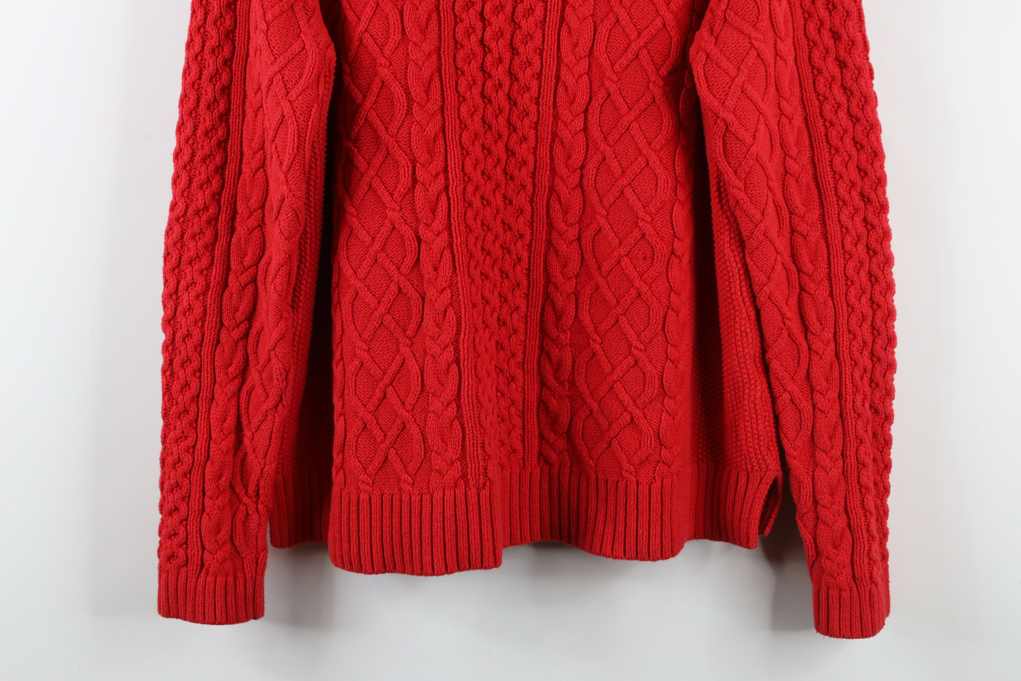 Lands' End × Vintage Vintage Lands End Fisherman Cable Knit Turtleneck Sweater Size XL / US 12-14 / IT 48-50 - 3 Thumbnail