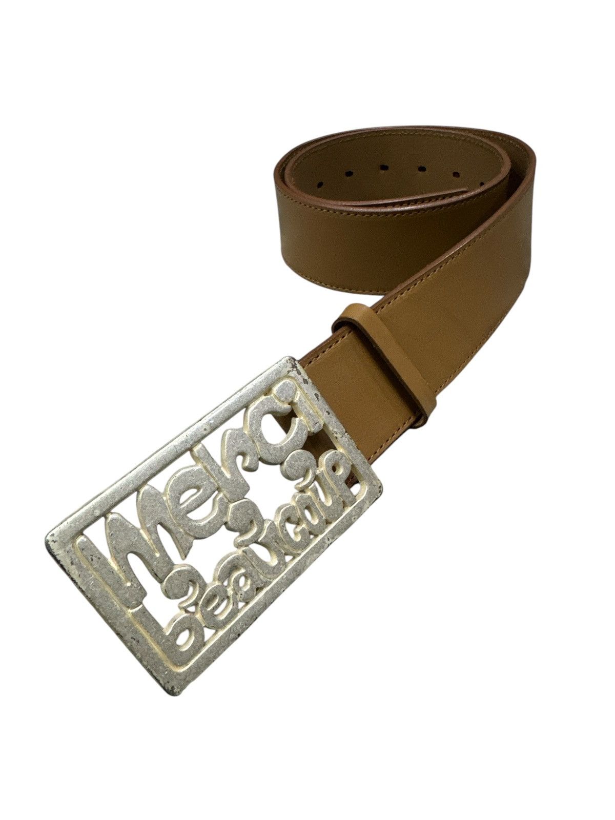 Issey Miyake MERCIBEAUCOUP BY ISSEY MIYAKE SPELLOUT PENDANT LEATHER BELT Size ONE SIZE - 2 Thumbnail
