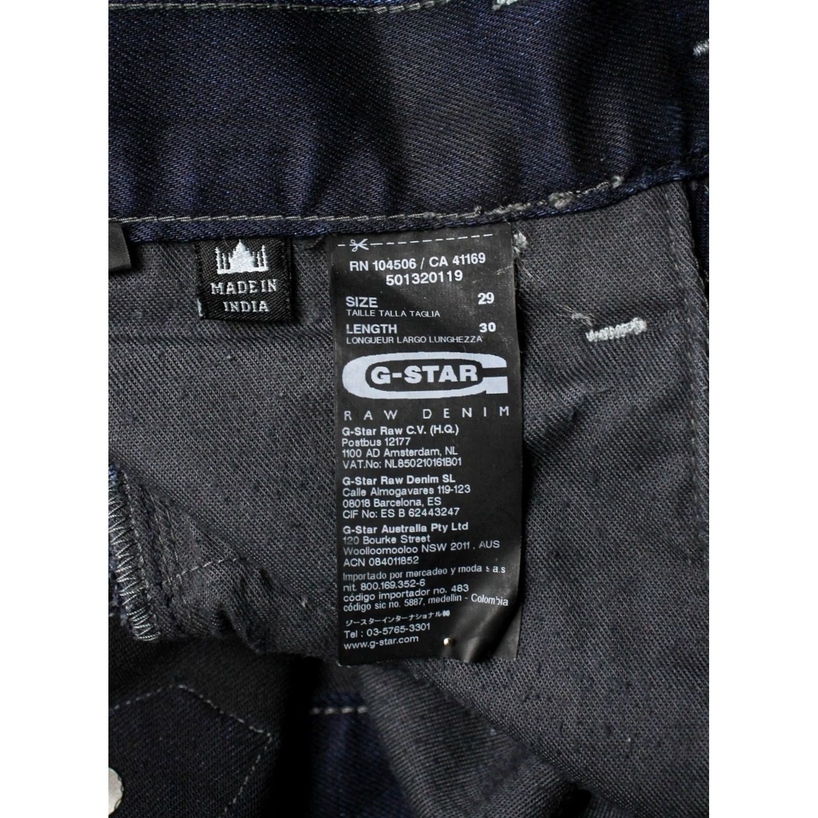 G-Star G-STAR Blades Slim Tapered Jeans Men W29/L30 Dark Blue Button Stretch Faded Size US 29 - 6 Thumbnail