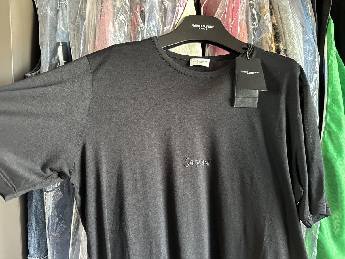 Saint Laurent Paris $620 FW23 Saint Laurent black logo viscose t shirt BNWT M Size US M / EU 48-50 / 2 - 13 Thumbnail