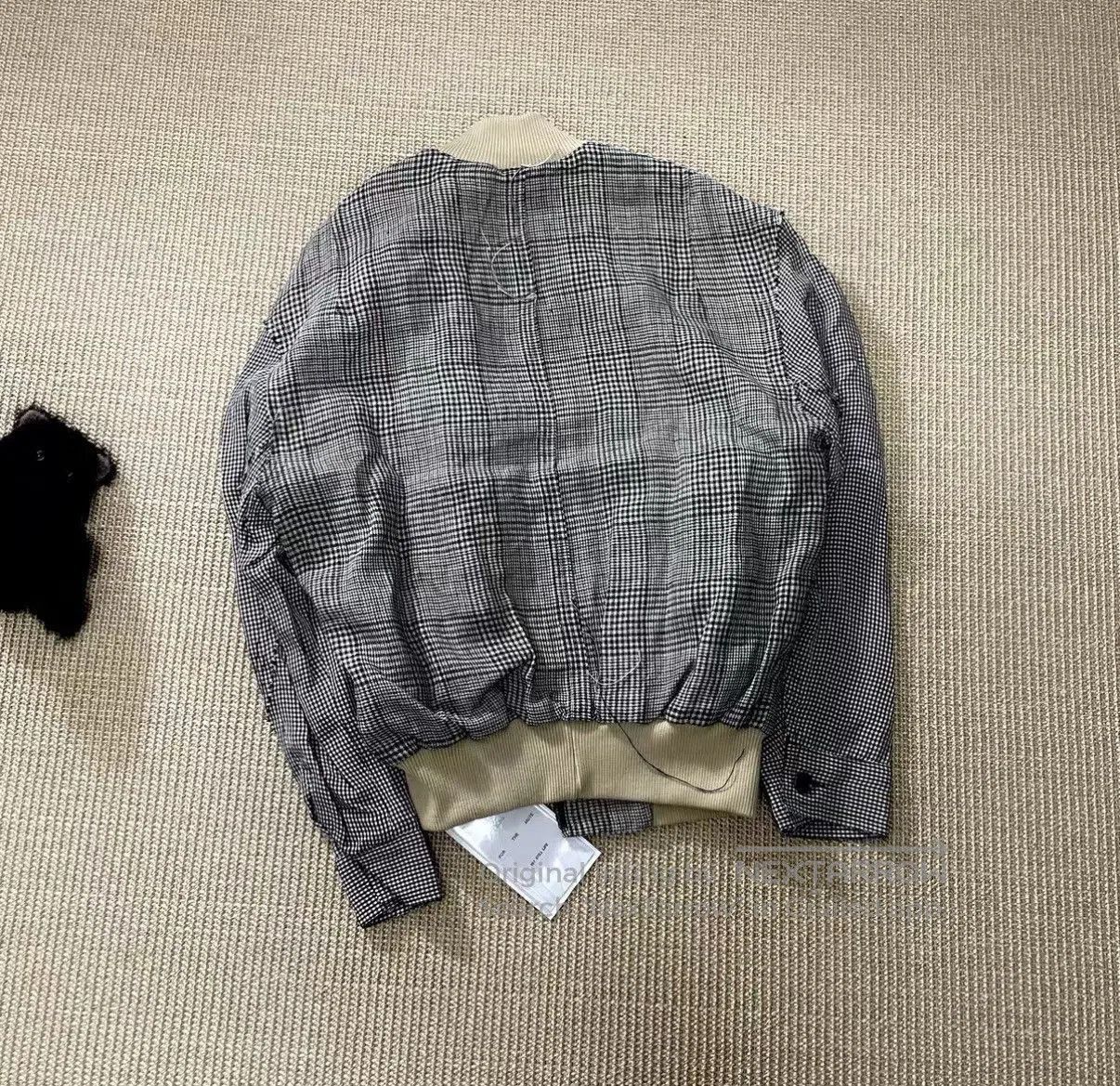 Song For The Mute Black Checkered & Textured Bomber Jacket. Size US S / EU 44-46 / 1 - 6 Thumbnail
