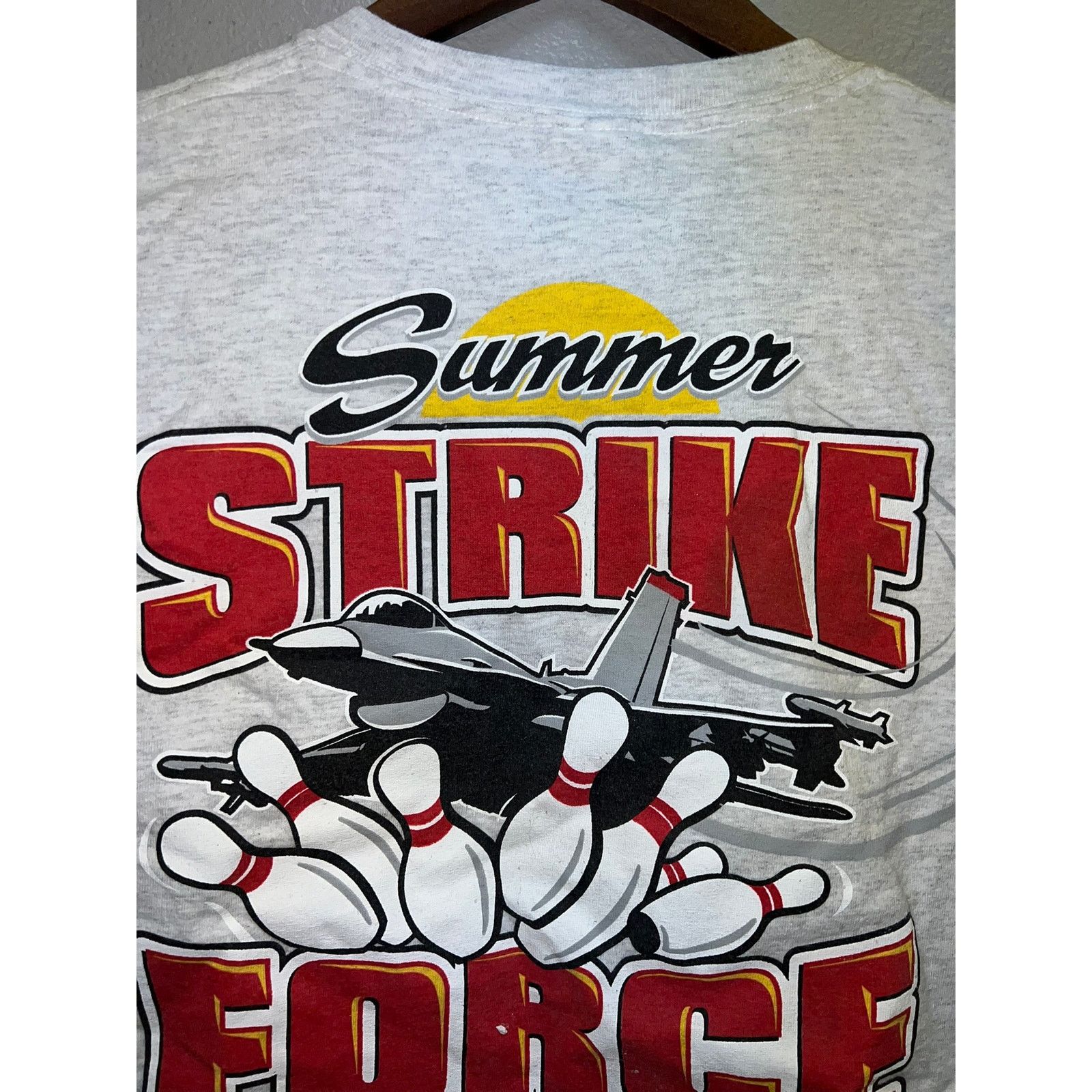 Gildan Air Force Shirt Bowling Services Strike Force Tee Gray Small Size US S / EU 44-46 / 1 - 7 Thumbnail