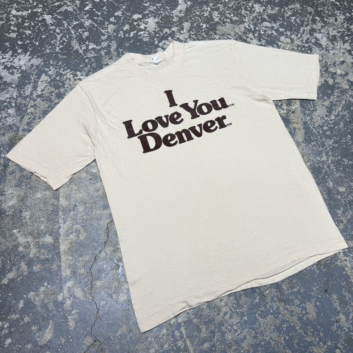 Other True Vintage I Love You Denver Tan/Cream 70s Belton Tshirt Size US L / EU 52-54 / 3 - 9 Thumbnail