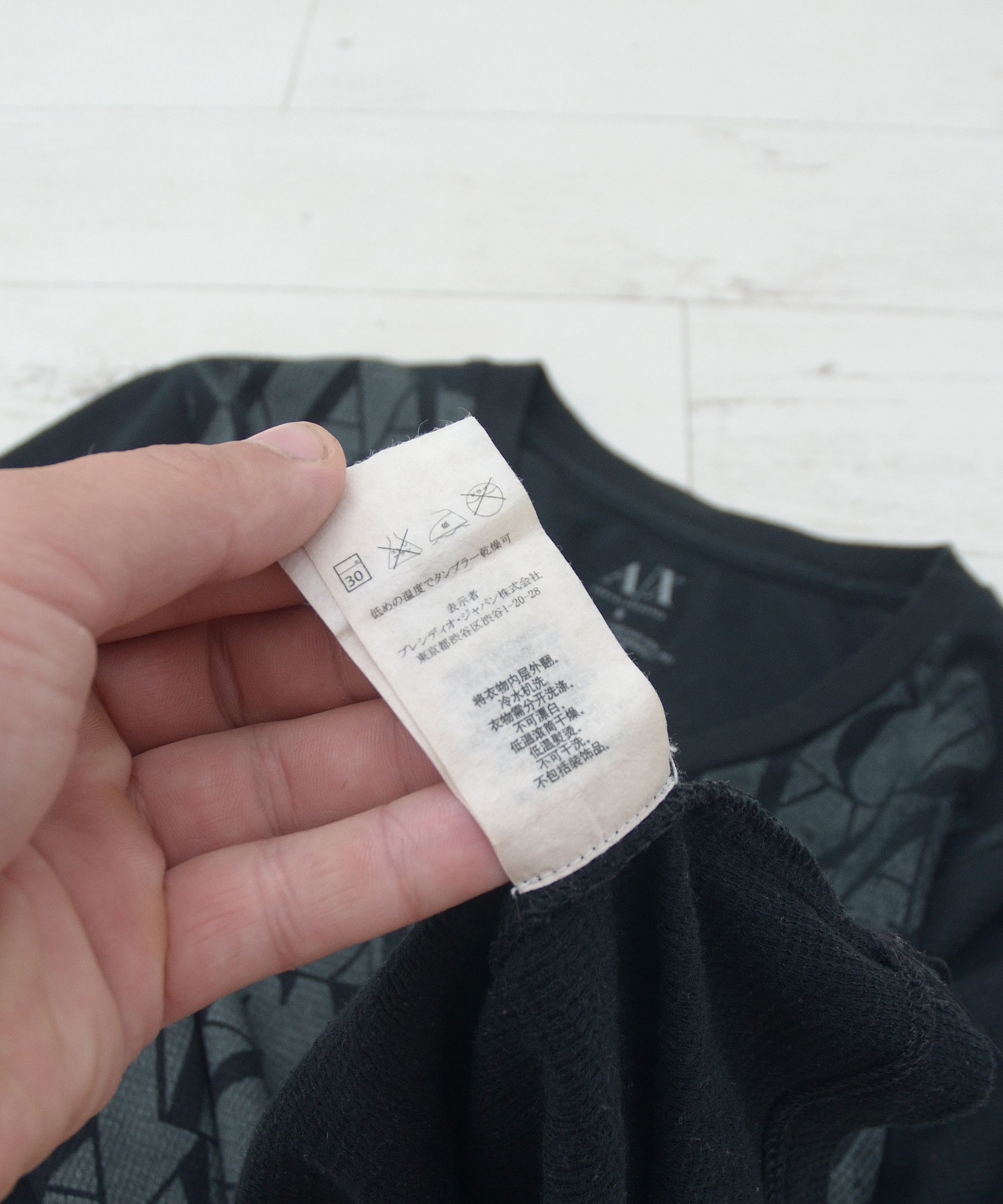 Armani Exchange × Vintage Vintage Armani Exchange A|X Black Long Sleeve Y2K Printed Size US S / EU 44-46 / 1 - 10 Thumbnail