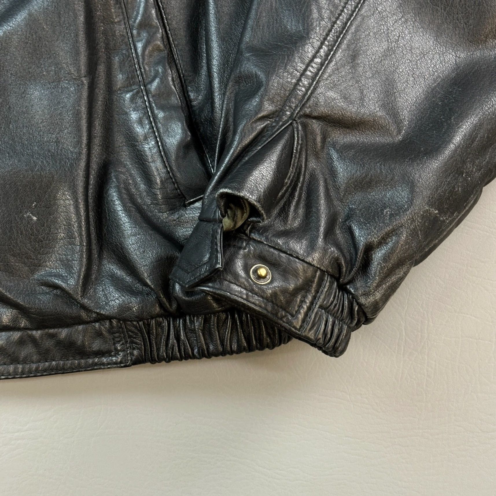 Port Authority VINTAGE Port Authority Jacket Mens L Black Leather Quilt Lined Bomber Size US L / EU 52-54 / 3 - 3 Thumbnail