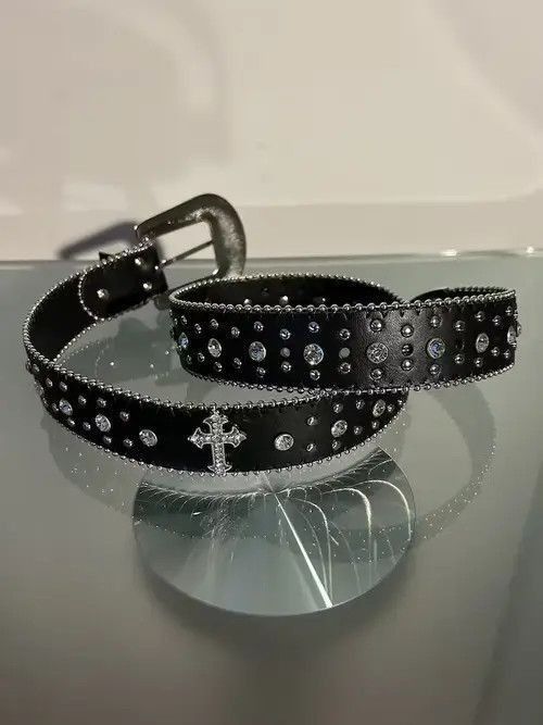 Japanese Brand Y2K Cross Rhinestone Belt Size ONE SIZE - 3 Thumbnail