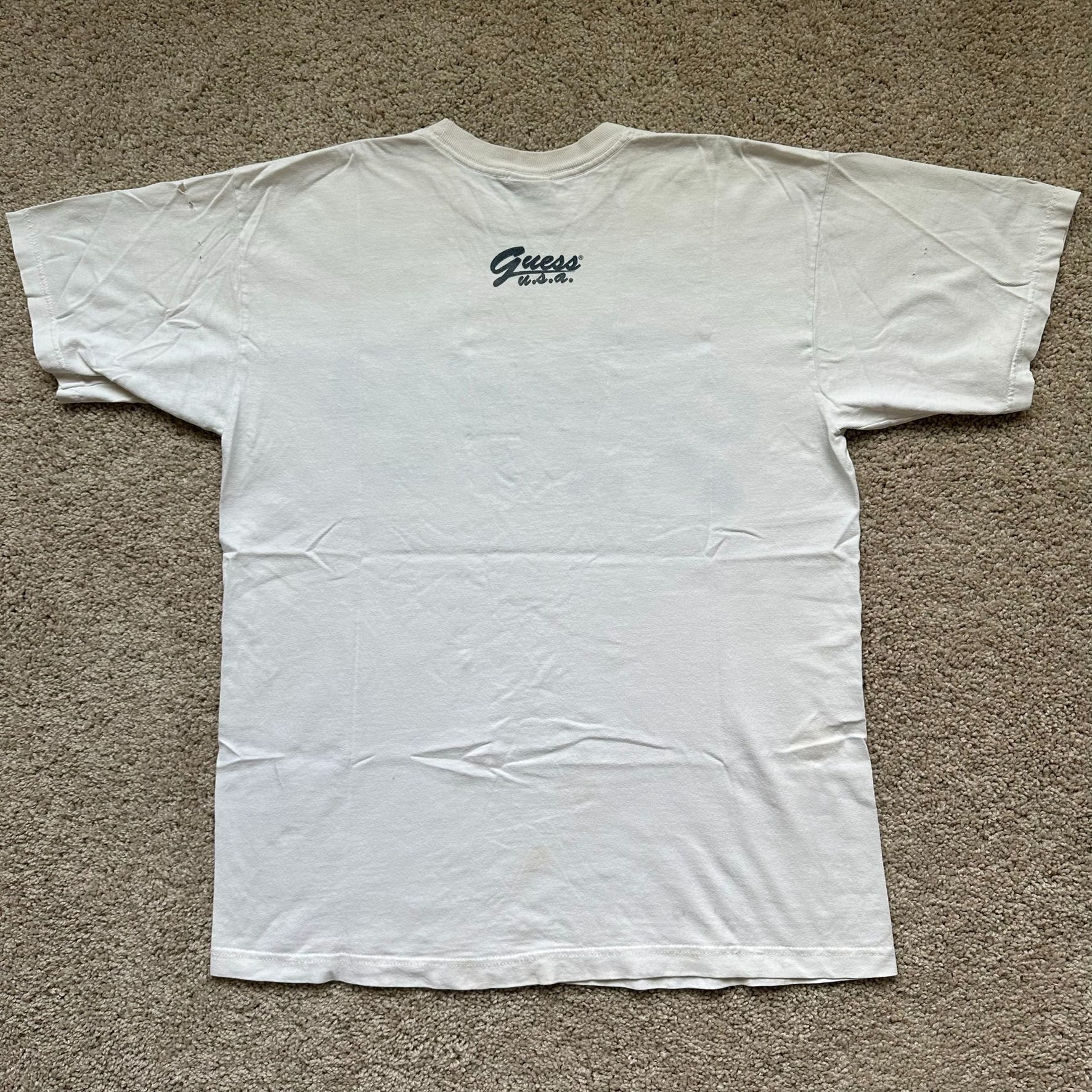 Guess Vintage 90s Guess USA Logo T-Shirt White Script Spell Out Size US M / EU 48-50 / 2 - 6 Thumbnail