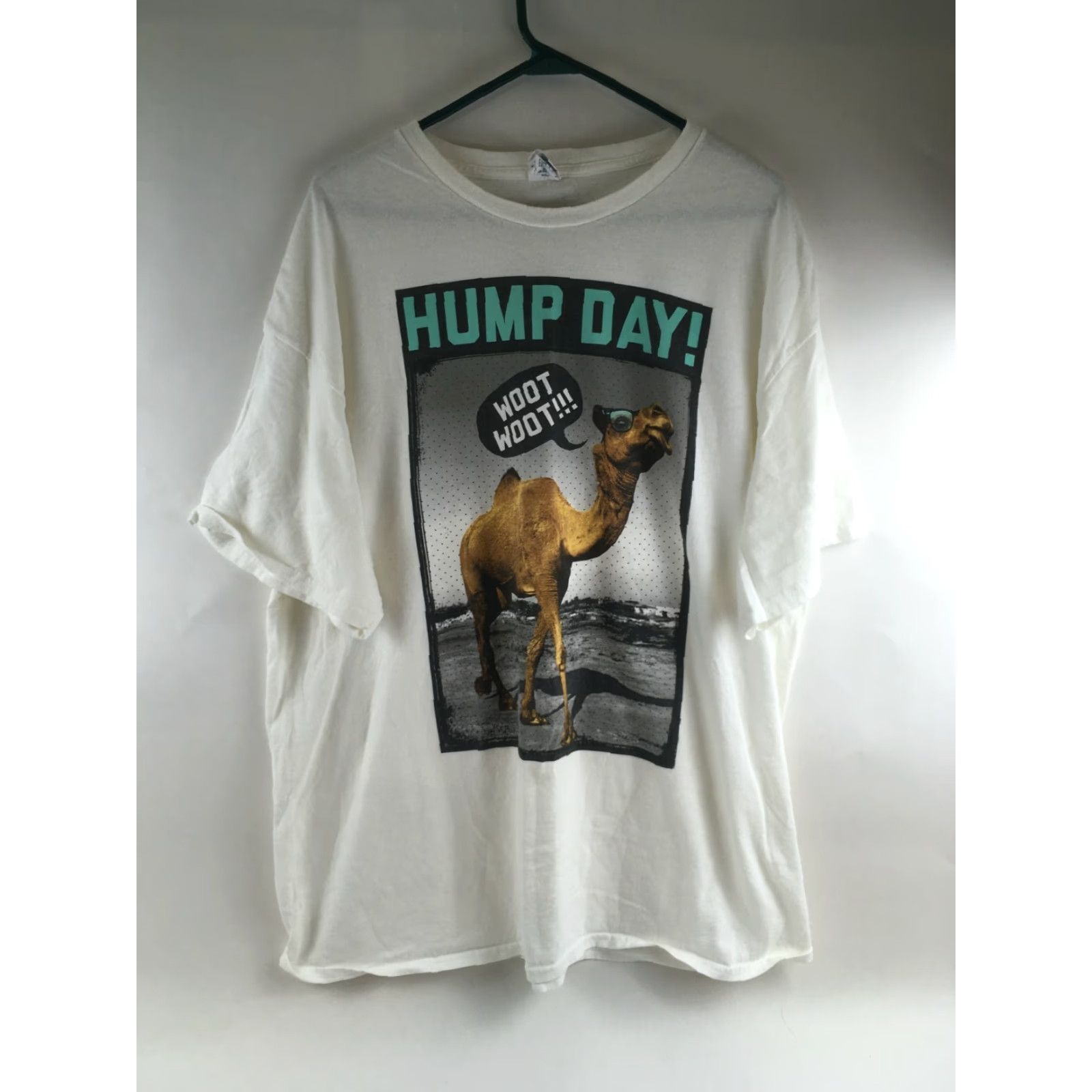 Vintage Delta Pro Weight Shirt Men's XL White Crew Neck Short Sleeve T-Shirt Funny Hump Day Woot Woot Size US XL / EU 56 / 4 - 2 Thumbnail