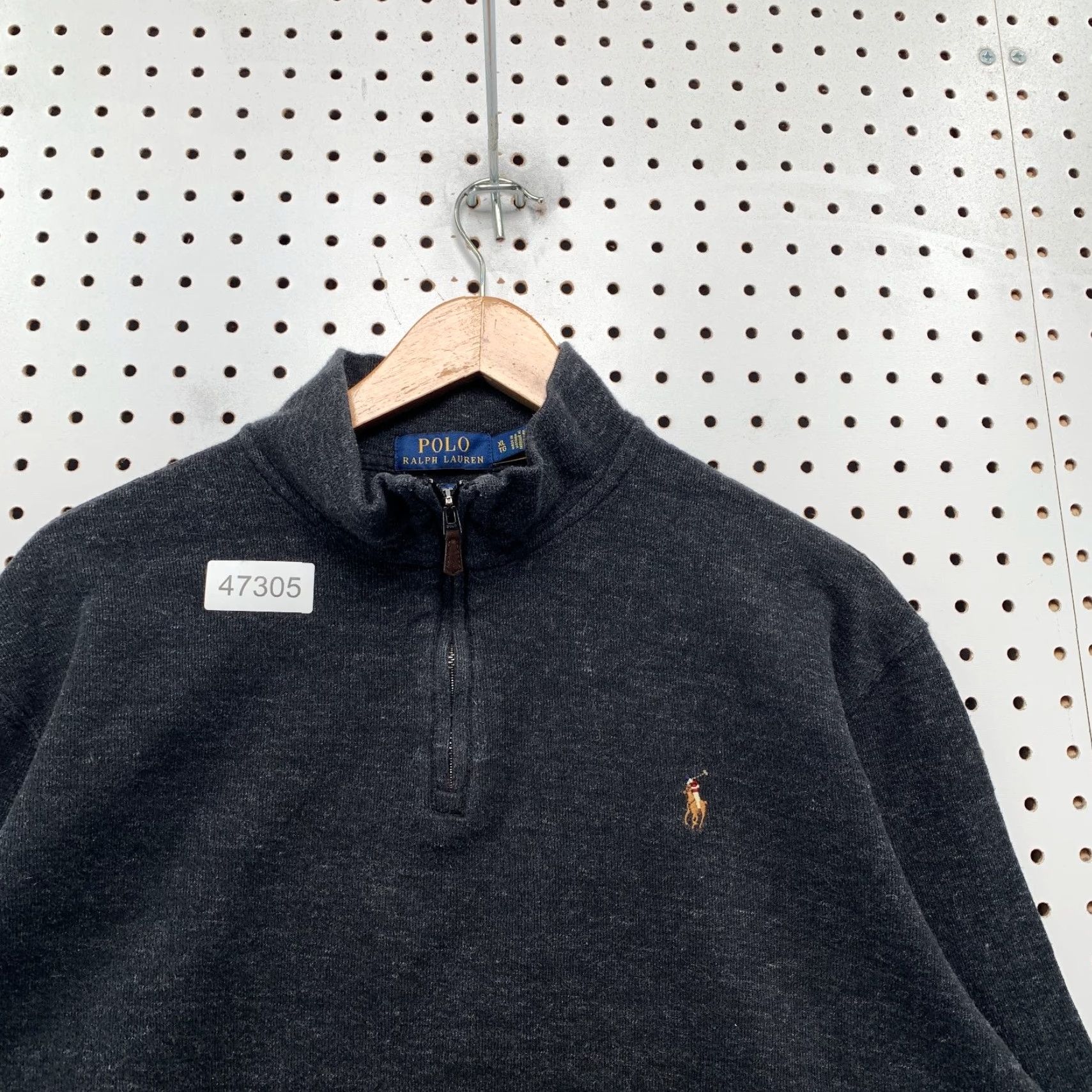 Polo Ralph Lauren Polo Ralph Lauren Sweater Mens XL Gray 1/4 Zip Leather Tab Long Sleeve Size US XL / EU 56 / 4 - 6 Thumbnail