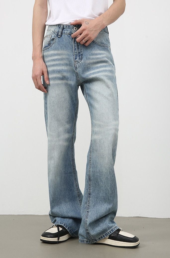 Japanese Brand × Jean Men's washed loose straight flared jeans Size US 32 / EU 48 - 2 Thumbnail