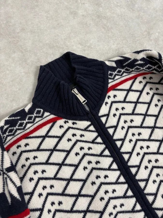 Dsquared2 FW2008 Dsquared2 Navy & White Wool Geometric Knit Zip-up Sweater Size US M / EU 48-50 / 2 - 5 Thumbnail