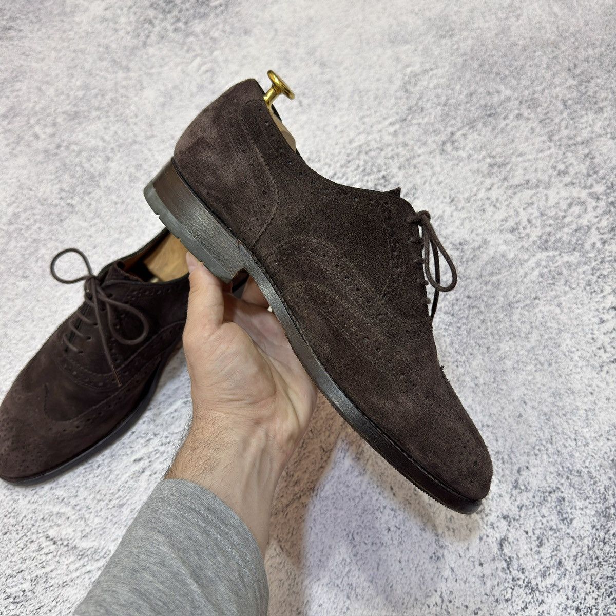Floris van Bommel Floris Van Bommel Dark Brown Suede Oxfords Brogues US8 UK7H Size US 8 / EU 41 - 6 Thumbnail