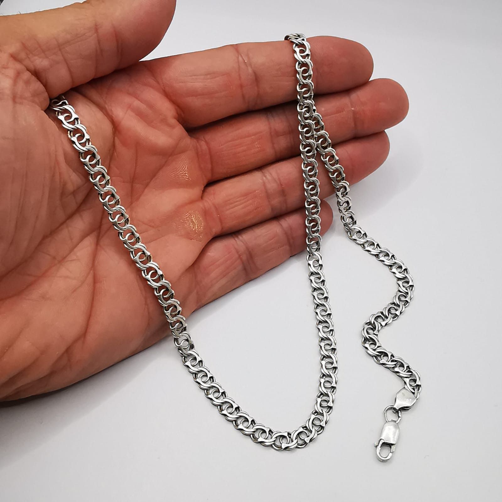 Sterling Silver Vintage Jewelry Chain, 925 Sterling Silver, Signed 20,63g Size ONE SIZE - 6 Thumbnail