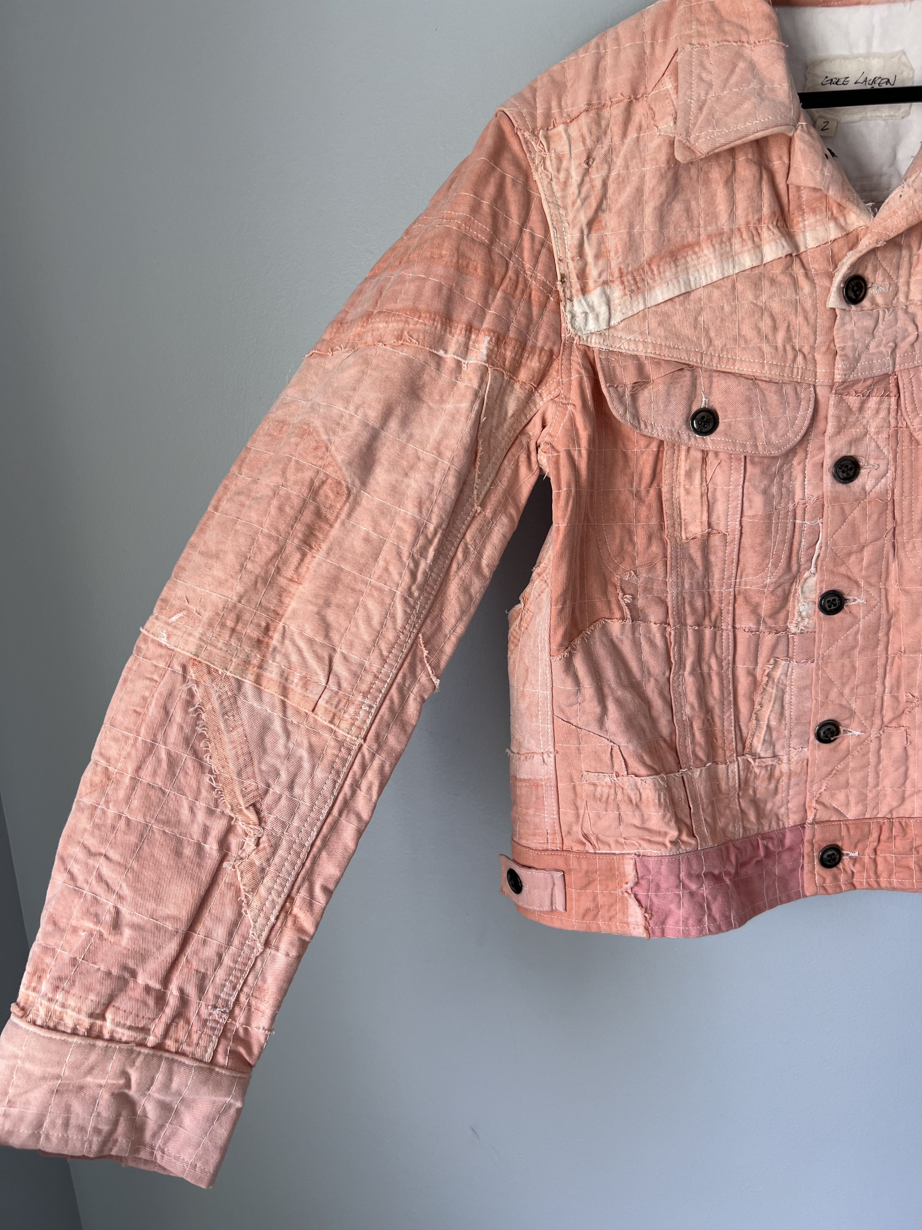 Greg Lauren Greg Lauren Stitchwork Trucker Jacket in Pink Size US M / EU 48-50 / 2 - 4 Thumbnail