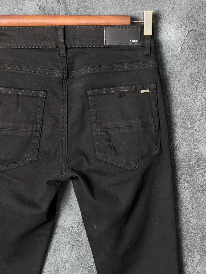 Amiri Amiri MX1 Classic Black Leather Patch Denim Jeans Size US 31 - 6 Thumbnail