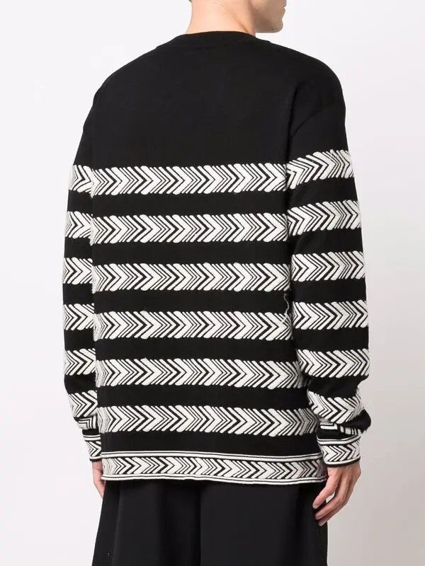 Balmain o1y0426 Crewneck Sweater in Black/White Size US M / EU 48-50 / 2 - 3 Thumbnail
