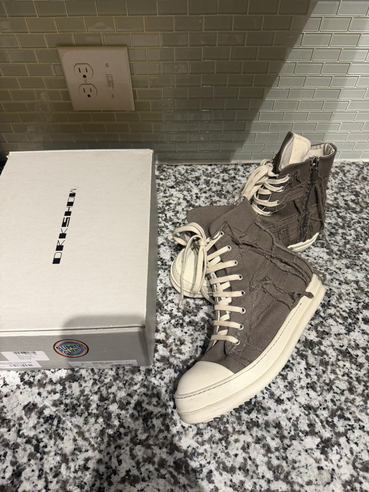 Rick Owens Rick Owens DRKSHDW distressed high-top sneakers Size US 10.5 / EU 43-44 - 1 Thumbnail