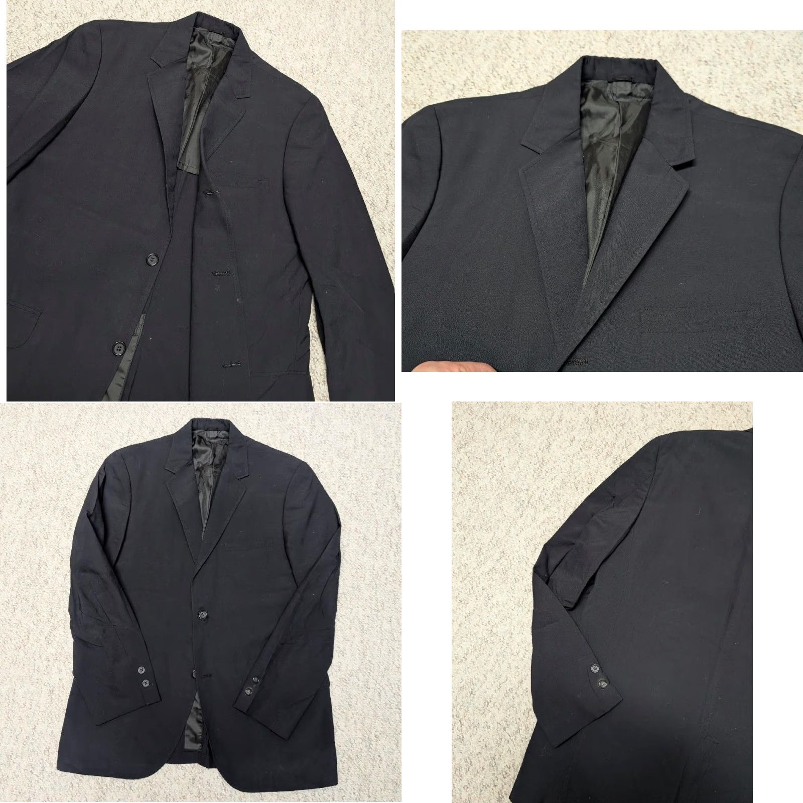 Sears VINTAGE Sears Blazer Blazer Men 40R Navy Poplin Cotton USA Made 2/3 Roll Notch Lapel Solid 1950s 1960s Mens Size 40R - 8 Thumbnail