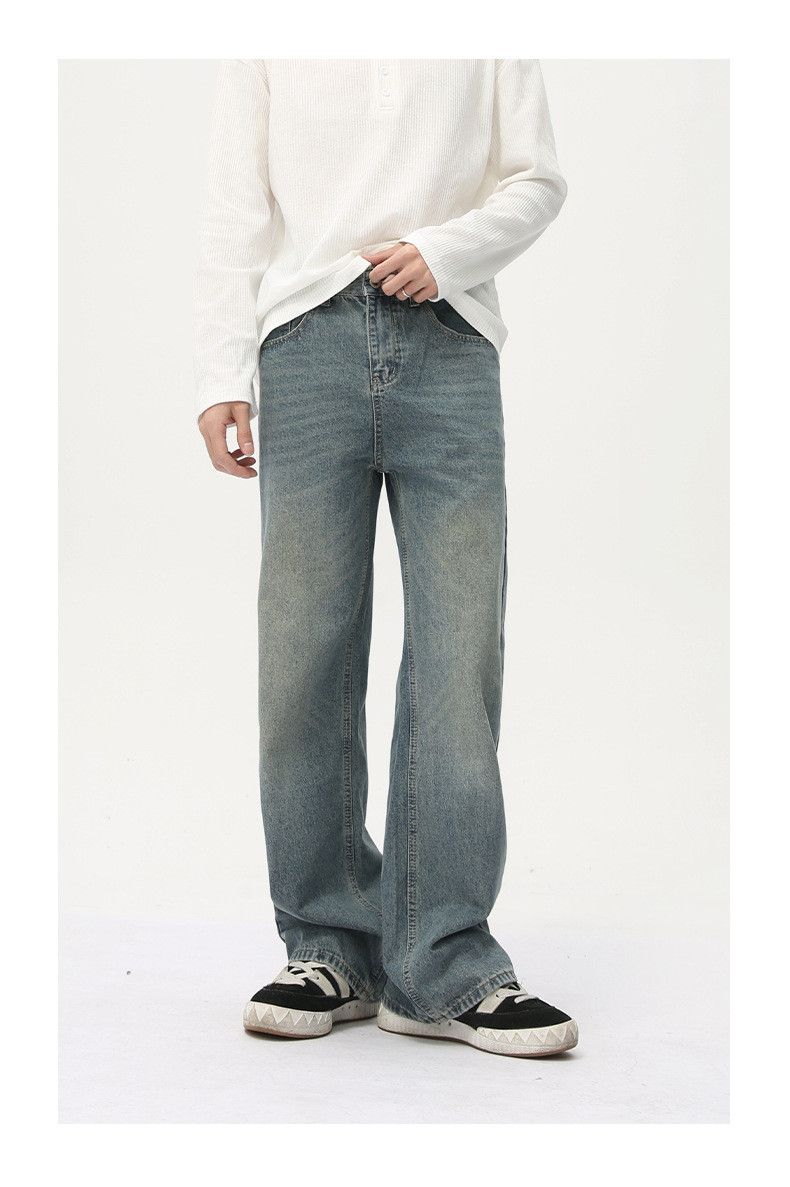 Japanese Brand × Jean Japanese retro straight distressed wide-leg washed jeans Size US 32 / EU 48 - 3 Thumbnail
