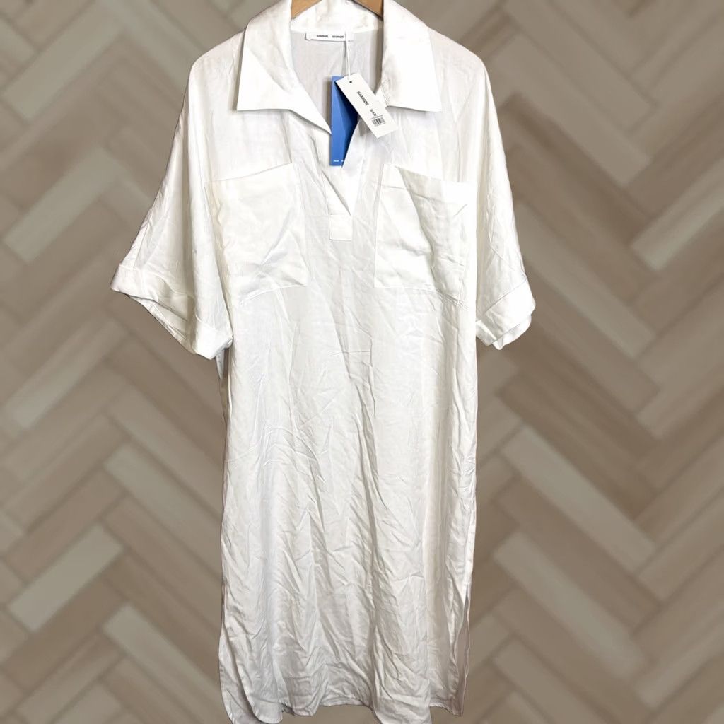 Vintage VINTAGE NWT Samsoe Mina Long Dress White Womens Large Size L / US 10 / IT 46 - 1 Thumbnail