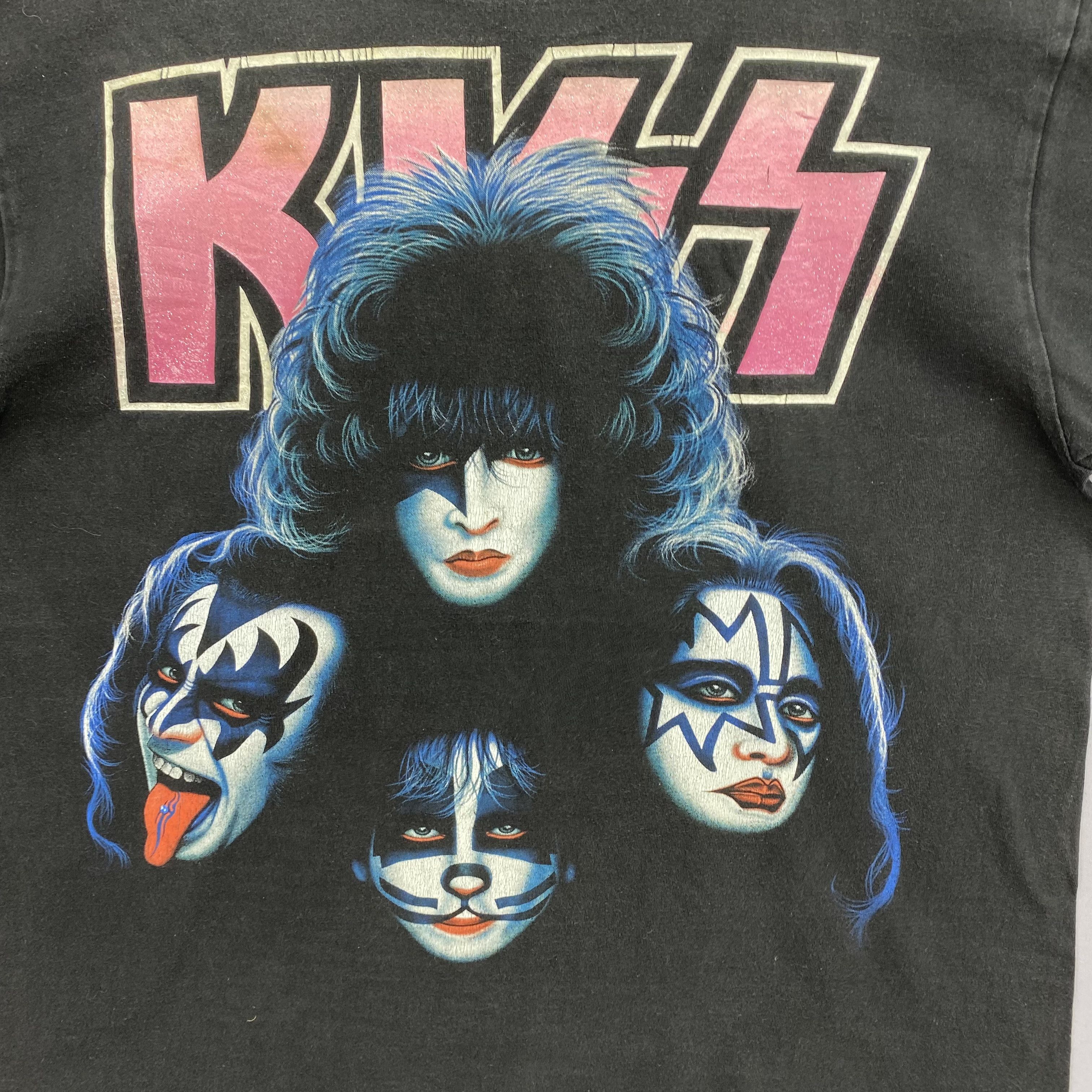 Band Tees Vintage 90s KISS T-Shirt Rock Band Crewneck Tee GF10210 Size US L / EU 52-54 / 3 - 3 Thumbnail