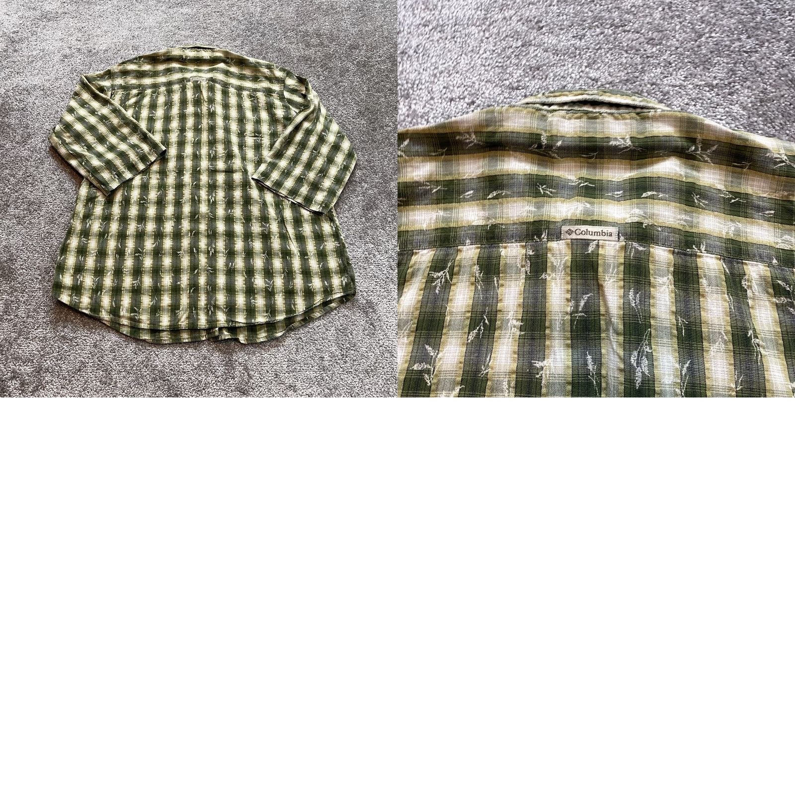 Vintage Columbia Button-Up Shirt Mens XL Green Plaid 3/4 Sleeve Collared Casual Knit Cotton Size US XL / EU 56 / 4 - 8 Thumbnail