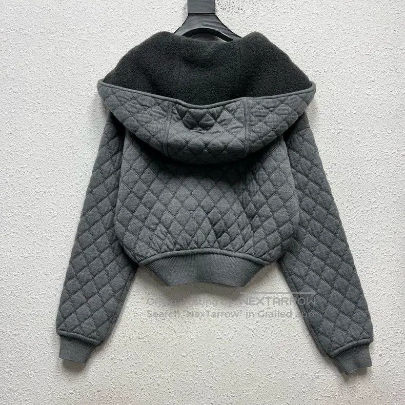 Hermes Hermes Grey H Letter Diamond Pattern Hooded Jacket with Wo Size XS / US 0-2 / IT 36-38 - 2 Thumbnail