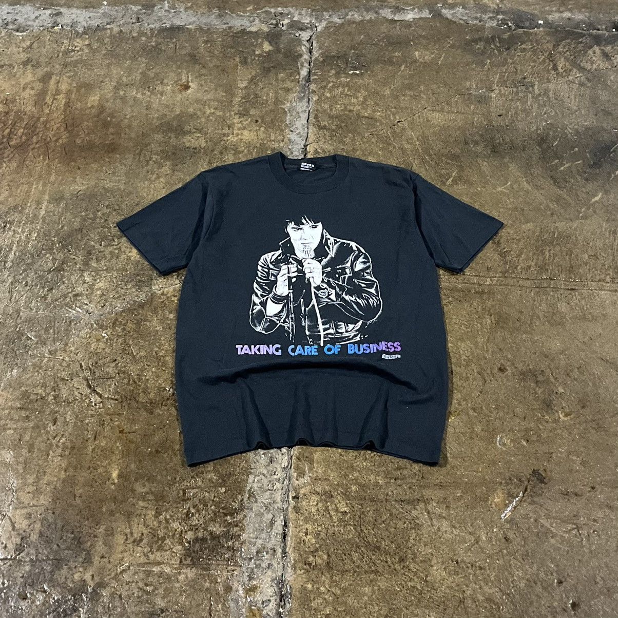 Band Tees × Vintage Vintage 90s Elvis Presley Tee Shirt Graphic Rare Unique Size US M / EU 48-50 / 2 - 1 Thumbnail