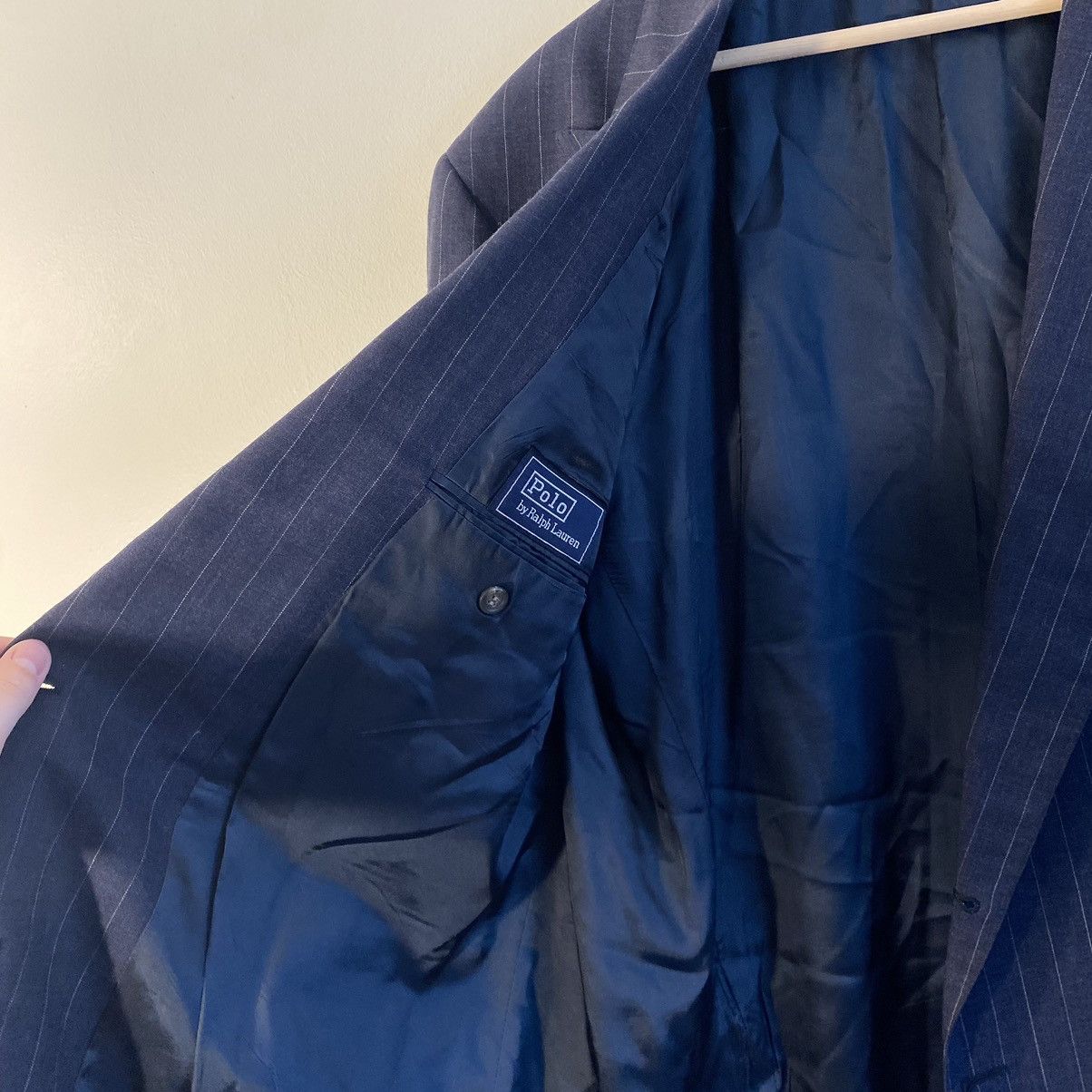 Polo Ralph Lauren Pinstriped Double Breasted Blazer Size 44L - 4 Thumbnail