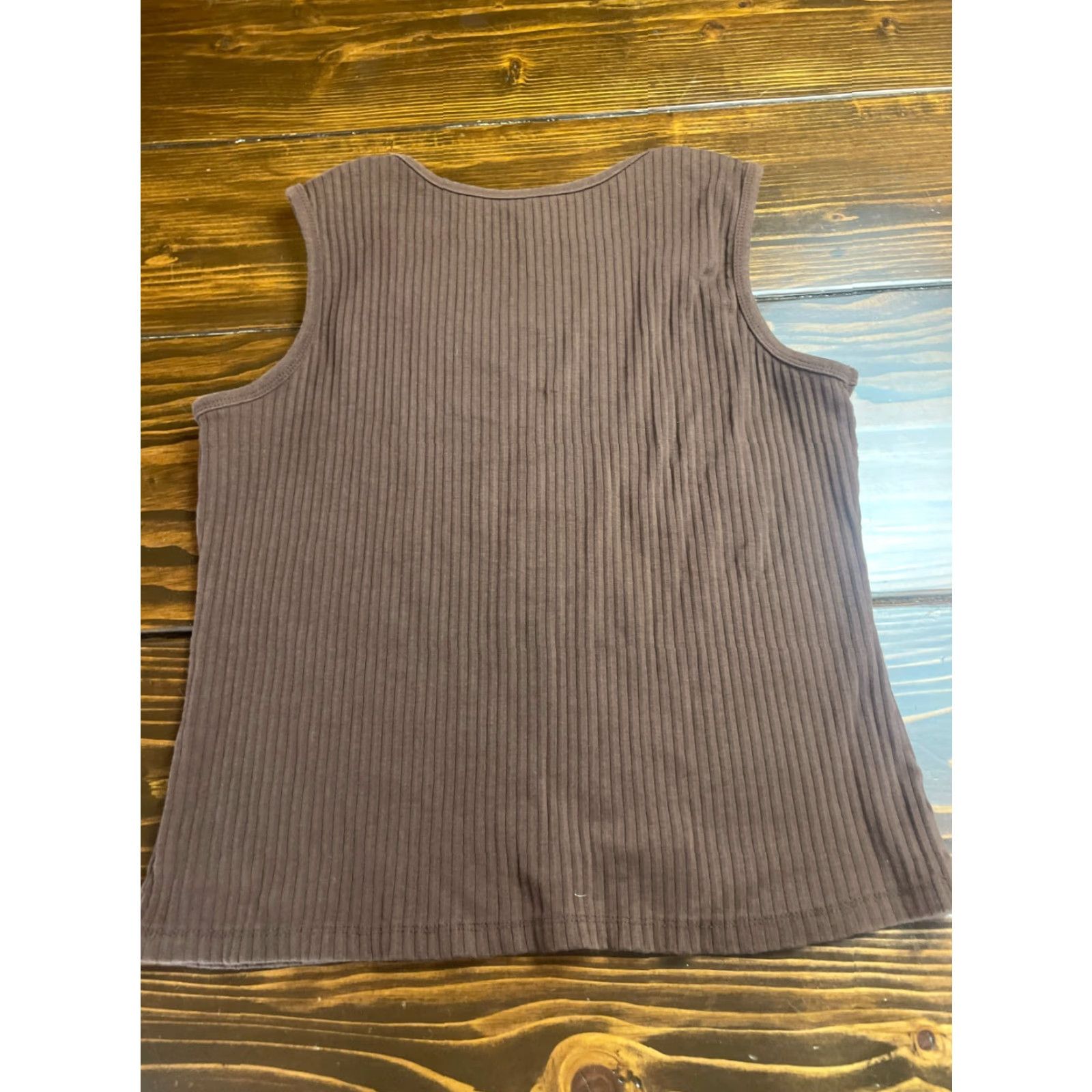 Vintage White Stag Tank Top Womens XL Brown Ribbed Sleeveless Round Neck Casual Modern Basic Size XL / US 12-14 / IT 48-50 - 2 Thumbnail