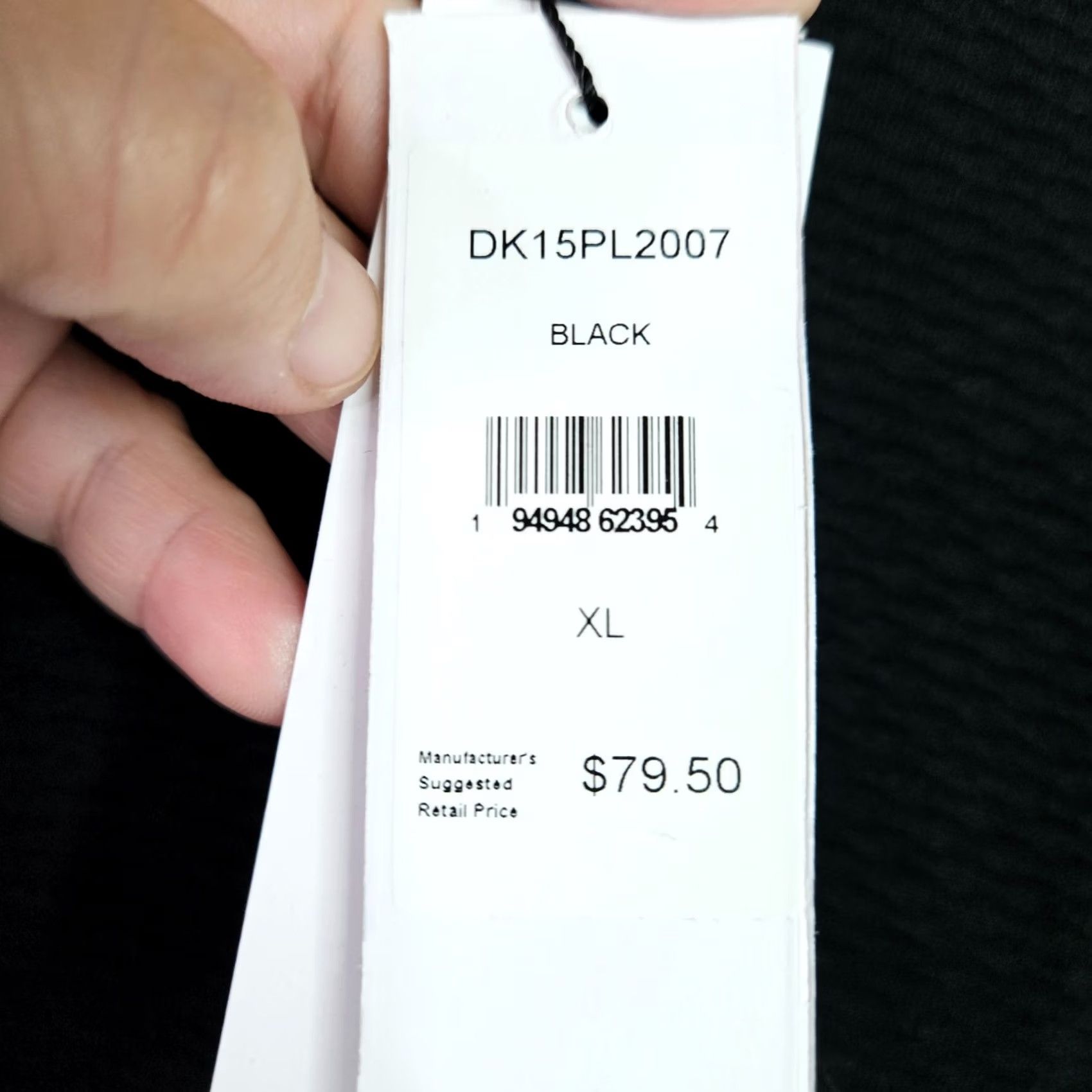DKNY DKNY Polo Shirt Men’s XL Black Textured Short Sleeve Knit Logo Button Cap Neck Zip Notch Modern Classic Shirt Size US XL / EU 56 / 4 - 7 Thumbnail