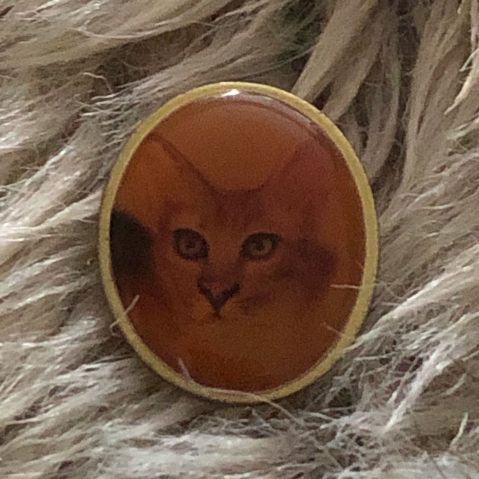 Vintage Vintage glaring cat resin coated tac pin Size ONE SIZE - 5 Thumbnail