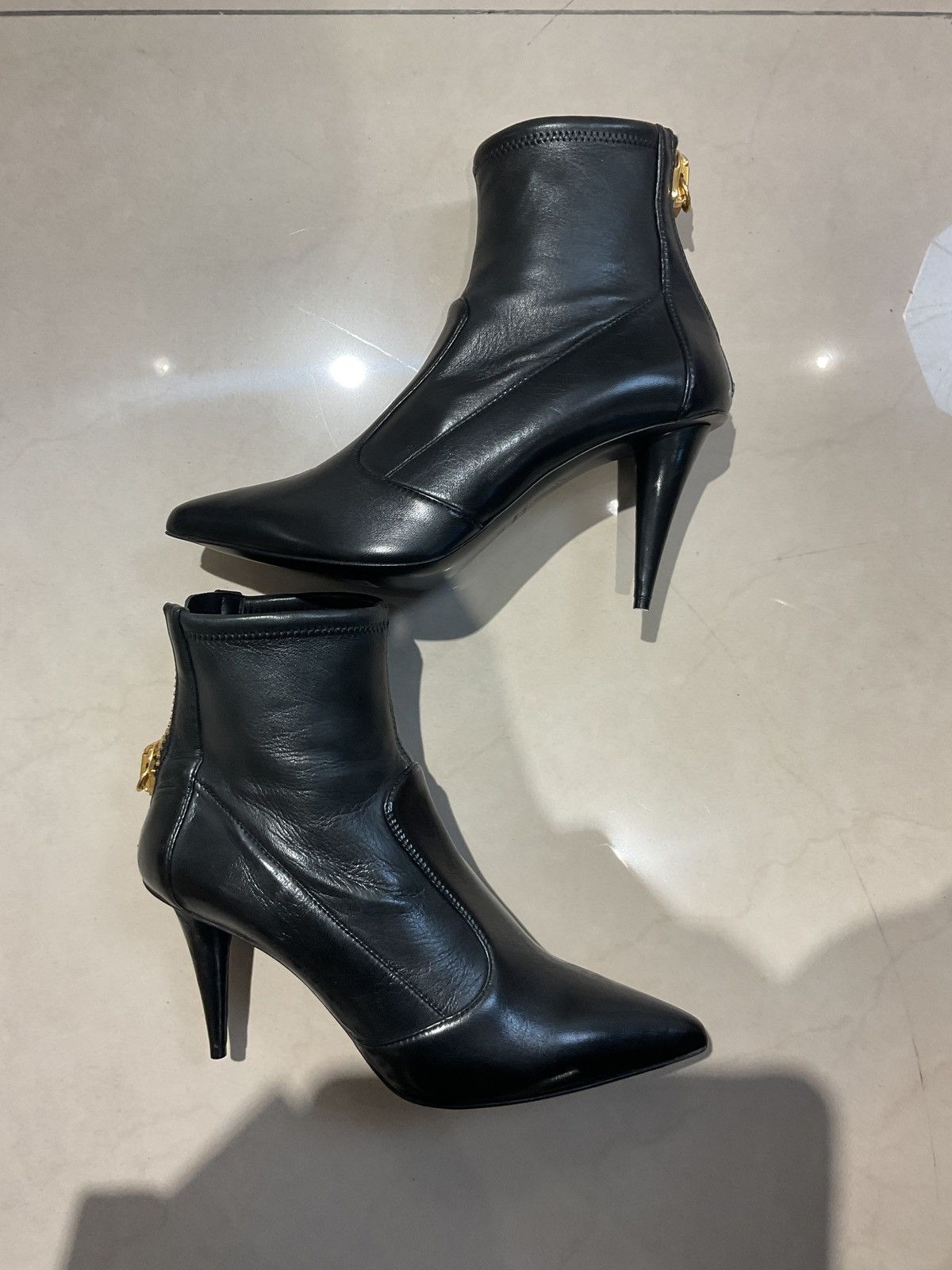 Giuseppe Zanotti Giuseppe Zanotti Black Leather Ankle Boots Size US 7 / IT 37 - 7 Thumbnail