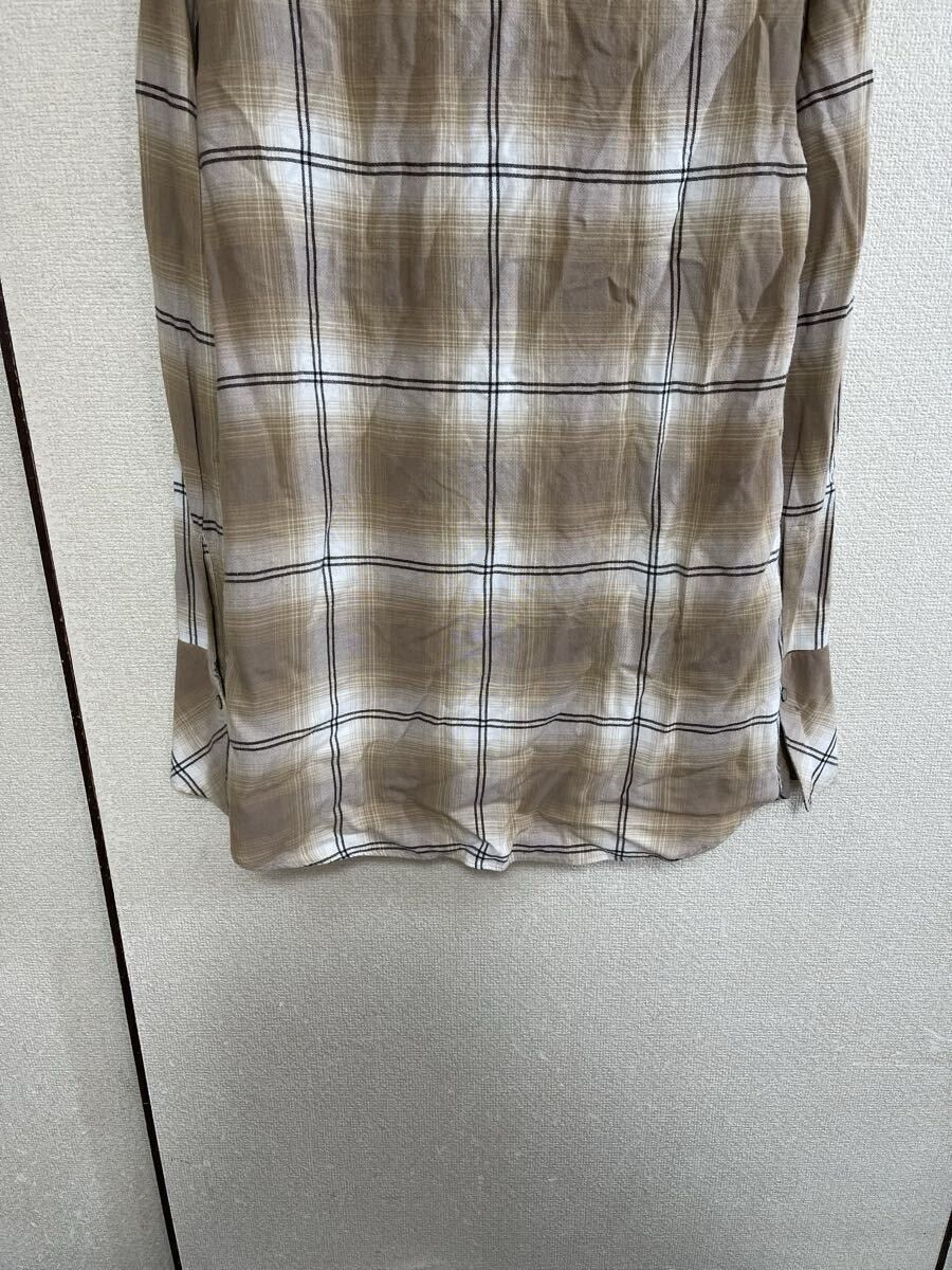 Number (N)ine NUMBER (N)INE Rayon Check Long Sleeve Shirt Beige Size 2 Size US M / EU 48-50 / 2 - 7 Thumbnail