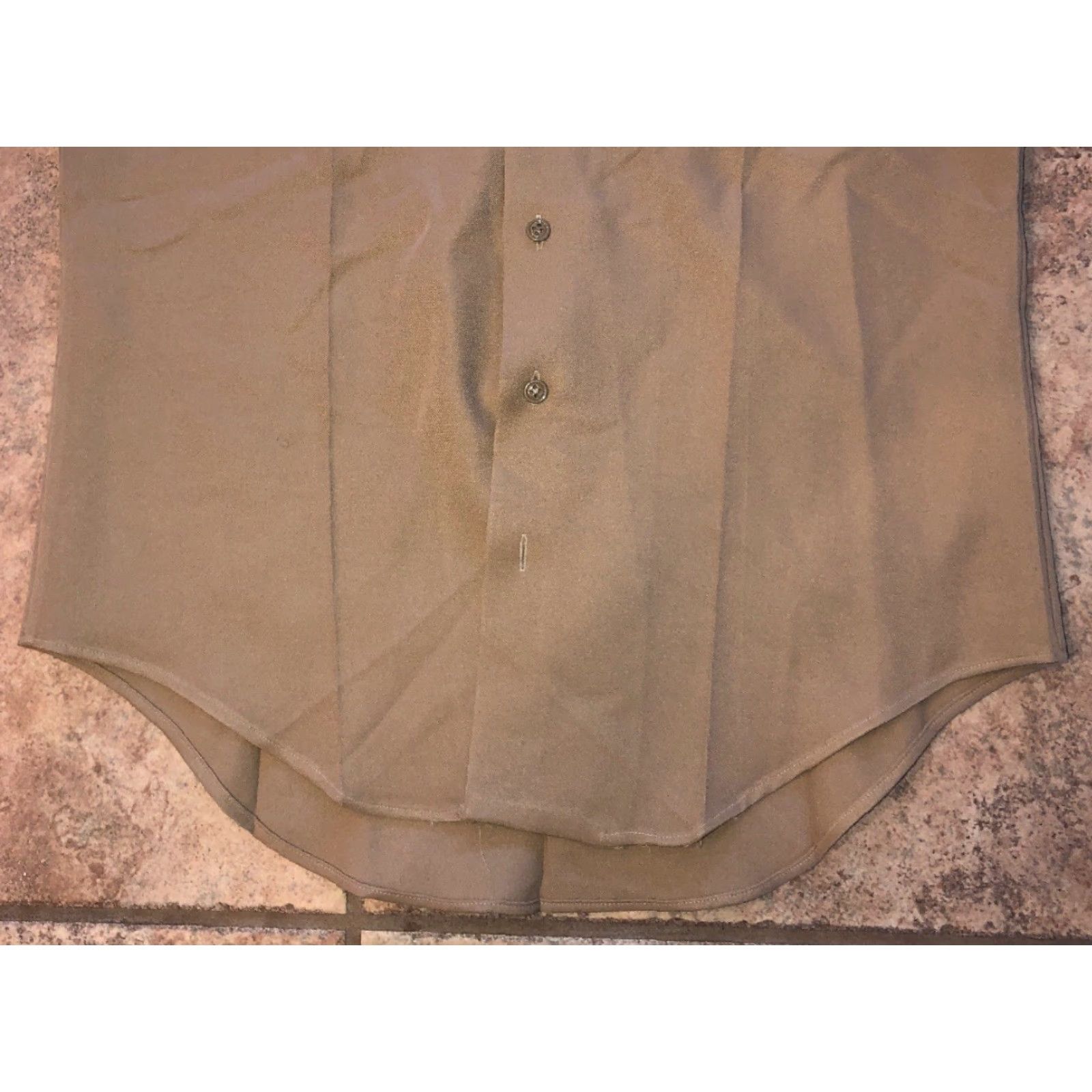 Vintage Creighton Shirt Mens Beige Polyester U.S. Navy Official Uniform Short Sleeve Button-Up Size M Size US M / EU 48-50 / 2 - 4 Thumbnail