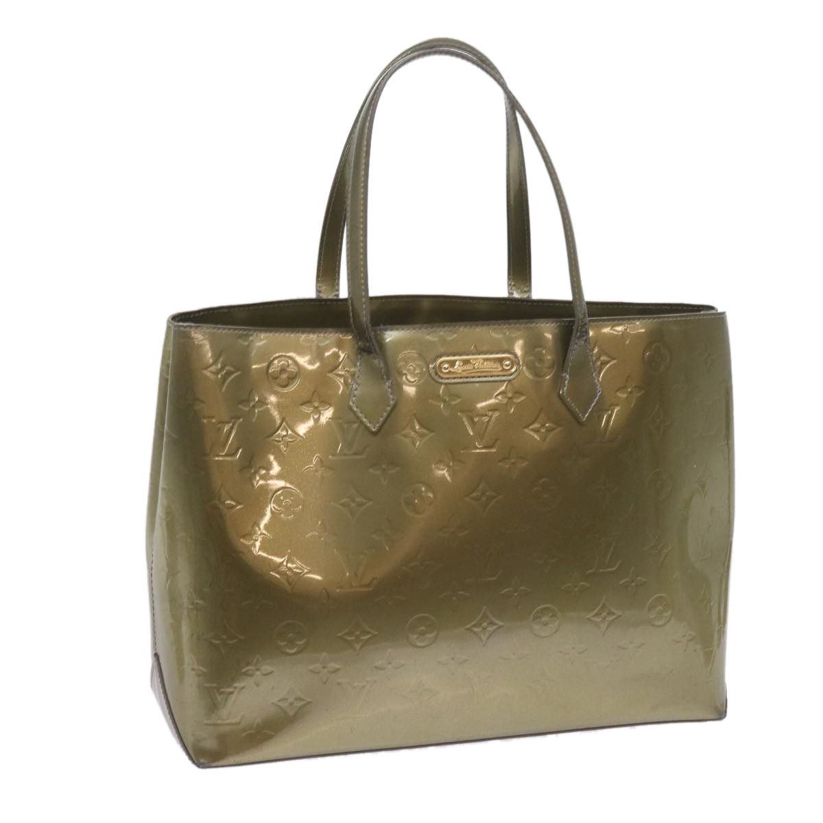 image of Louis Vuitton Vernis Wilshire Mm Hand Bag Gris Art Deco M91648 Lv Auth Bs10298, Women's