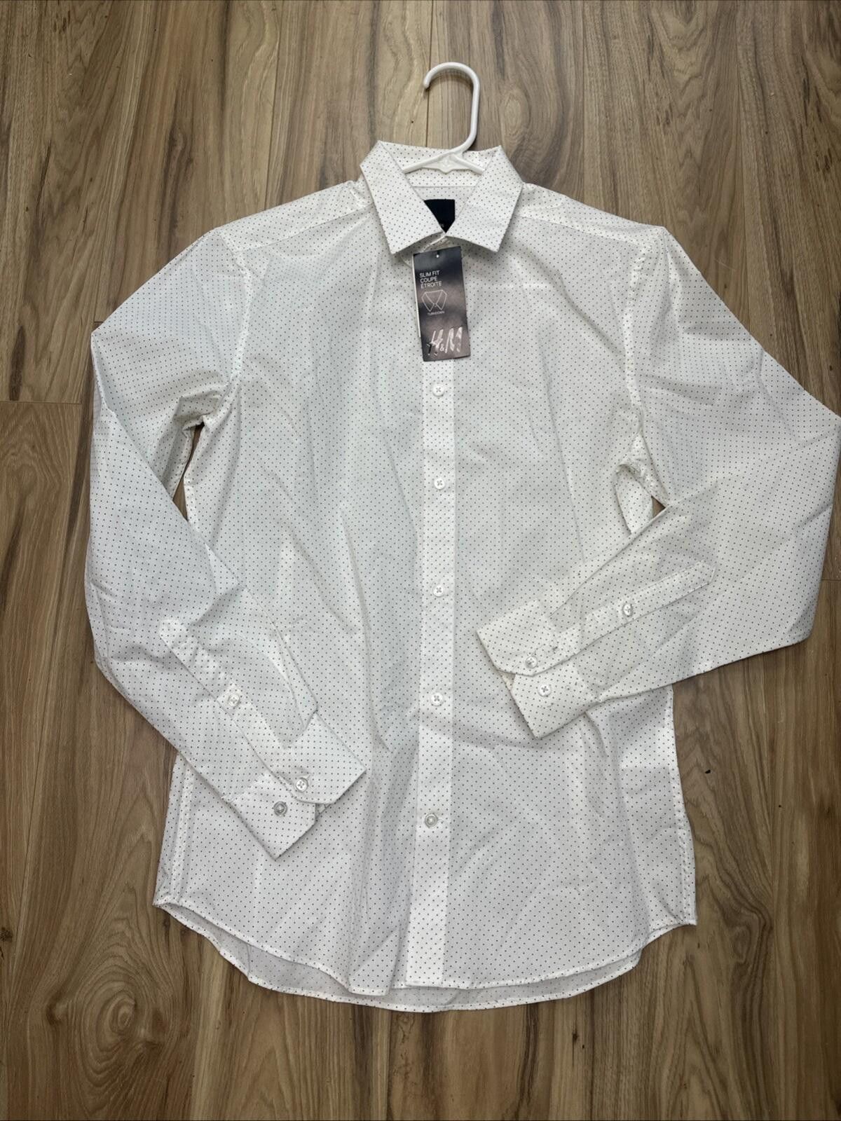 H&M HM Men Shirt With Button Up Collar Office White Slim Fit S Size US S / EU 44-46 / 1 - 1 Thumbnail