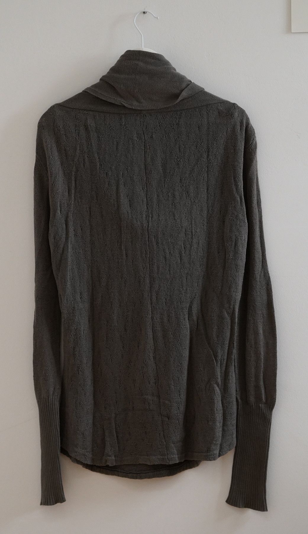 Delusion Delusion Washed-Green Shawl Collar Drape Knit Top L Size US L / EU 52-54 / 3 - 2 Thumbnail