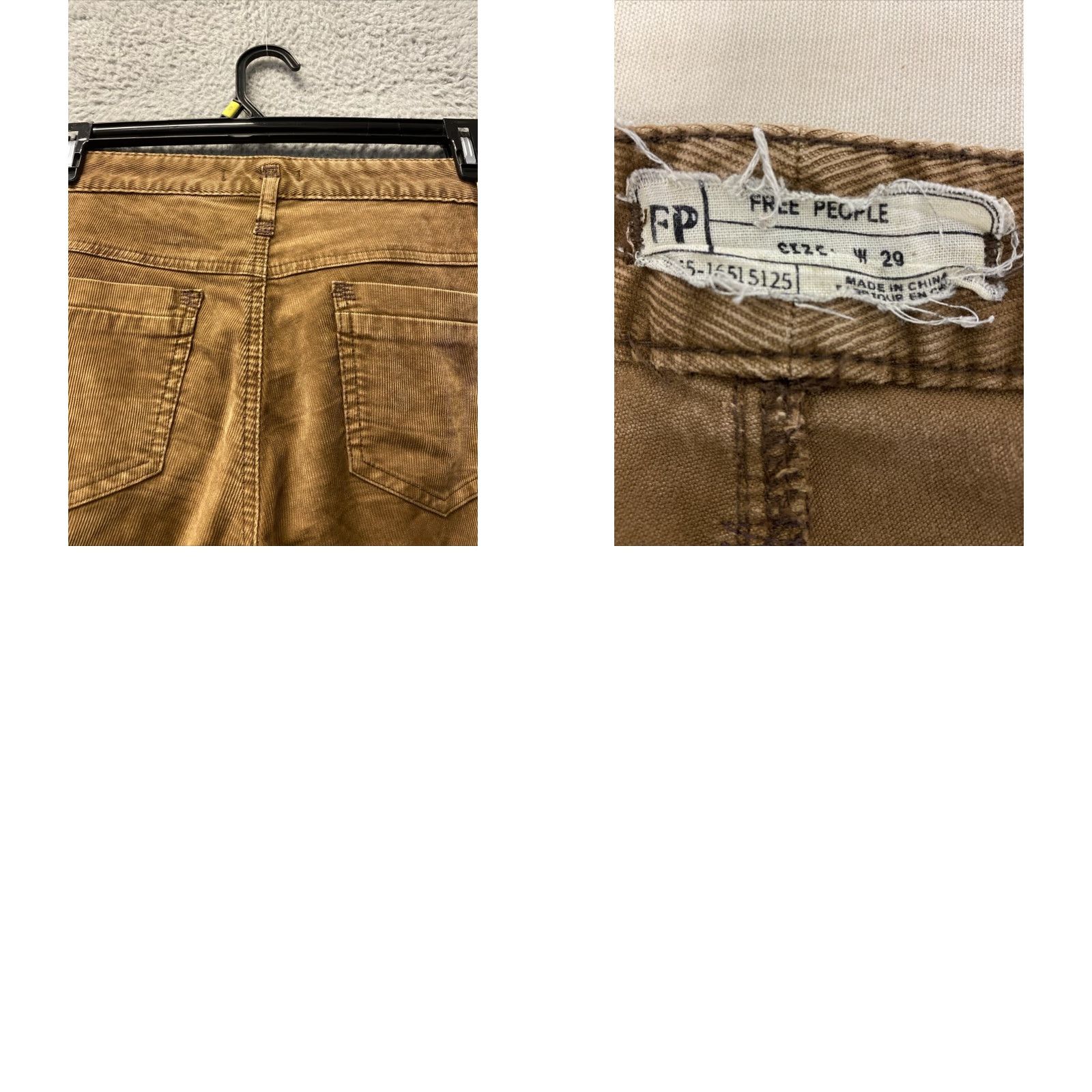 Free People Free People Pants Women 32 Brown Solid Corduroy Skinny High Waist Stretch Zip 32in Inseam Size 24" / US 00 / IT 34 - 8 Thumbnail