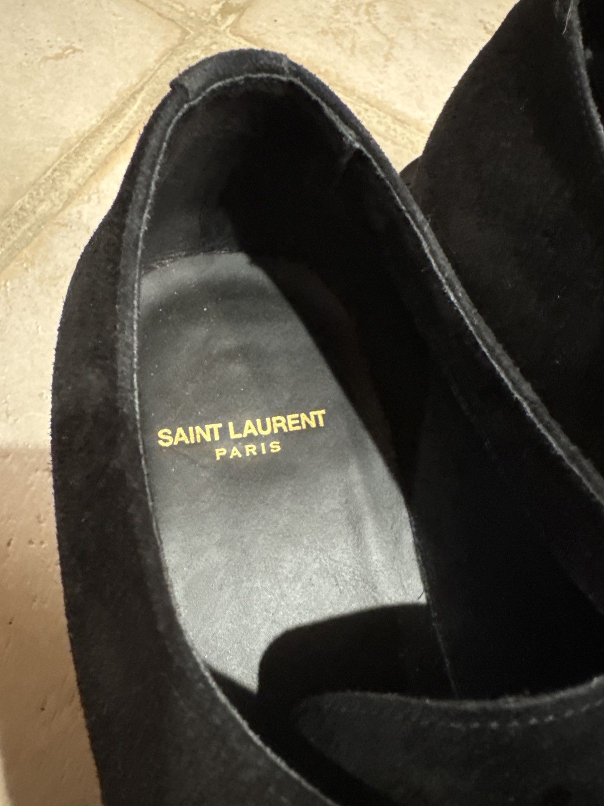 Saint Laurent Paris Black Saint Lauren Teddy Almond Toe Lace Up Size US 10 / EU 43 - 5 Thumbnail