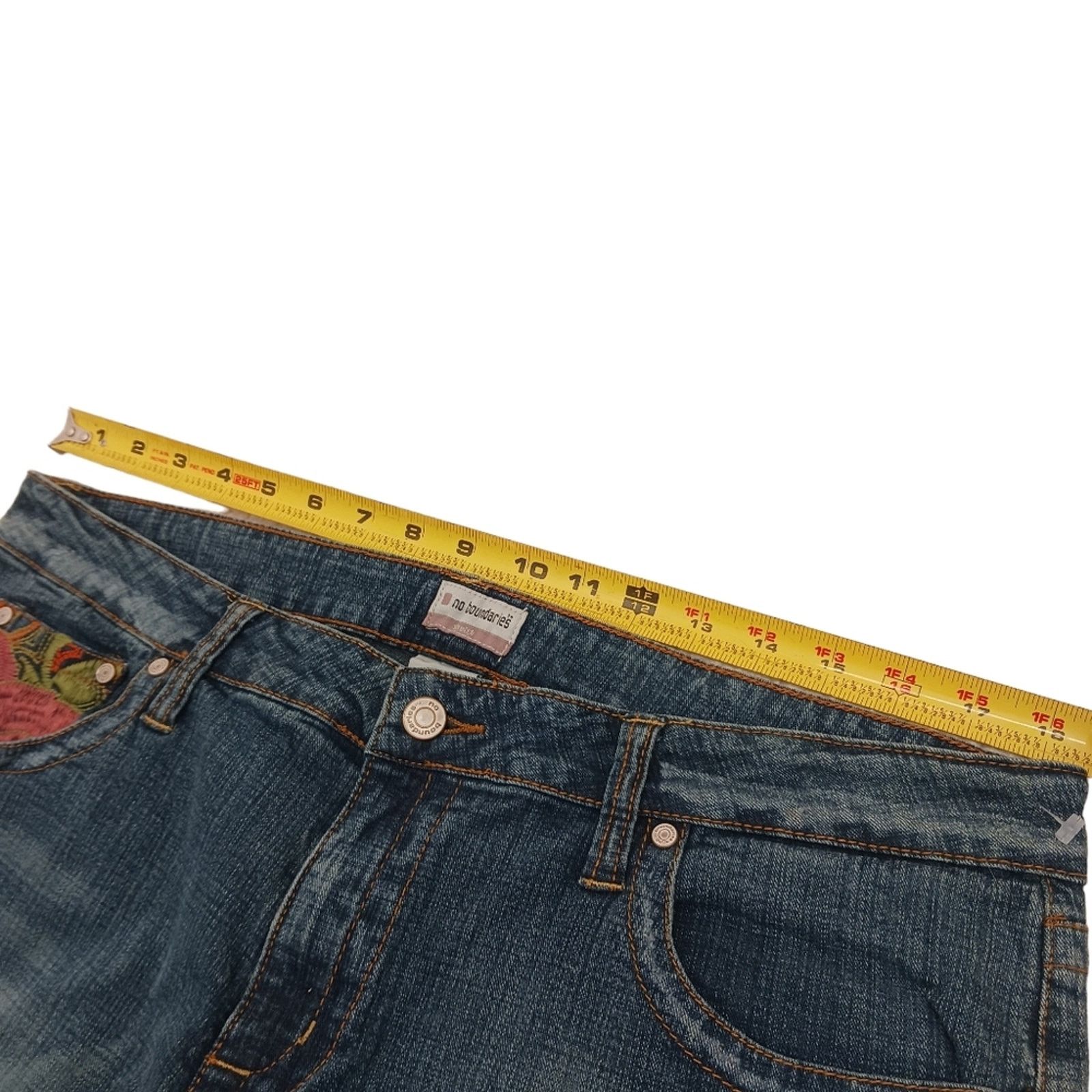 Other No Boundaries Jeans 36 W Blue EMBROIDERED Flare Boho Cottage Size 36" / US 14 / IT 50 - 12 Thumbnail