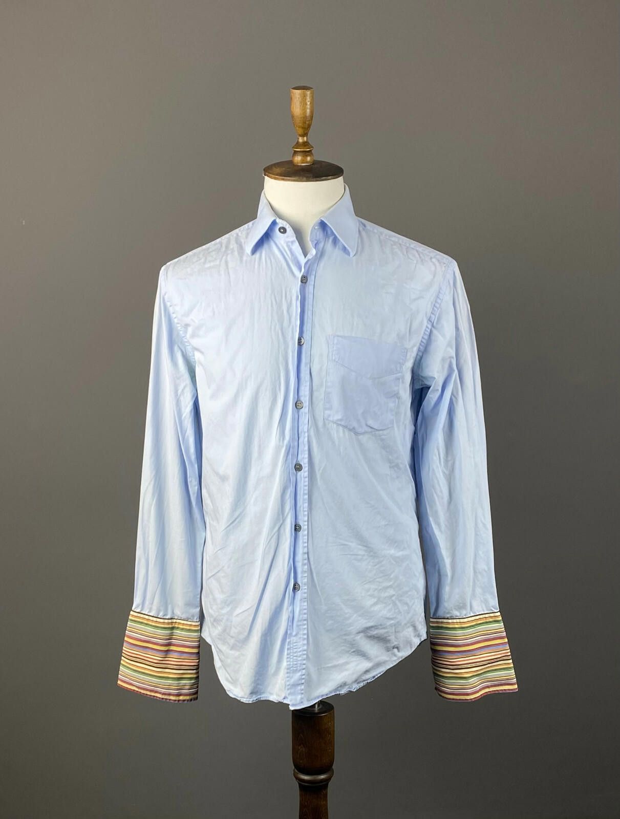 Paul Smith Men Paul Smith London Blue Cuffs Dress Shirt Size 39 Size US M / EU 48-50 / 2 - 1 Thumbnail