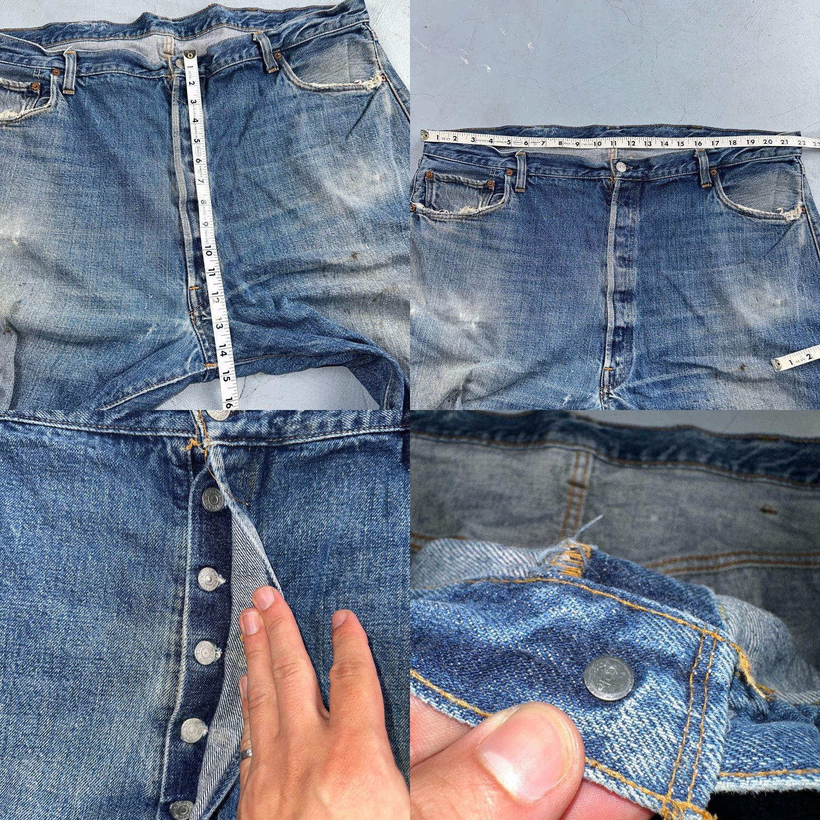 Levi's VINTAGE Levi's 501 Jeans Men 48x30 Straight Fit Ceased 70s USA Denim Distressed Size US 32 / EU 48 - 8 Thumbnail