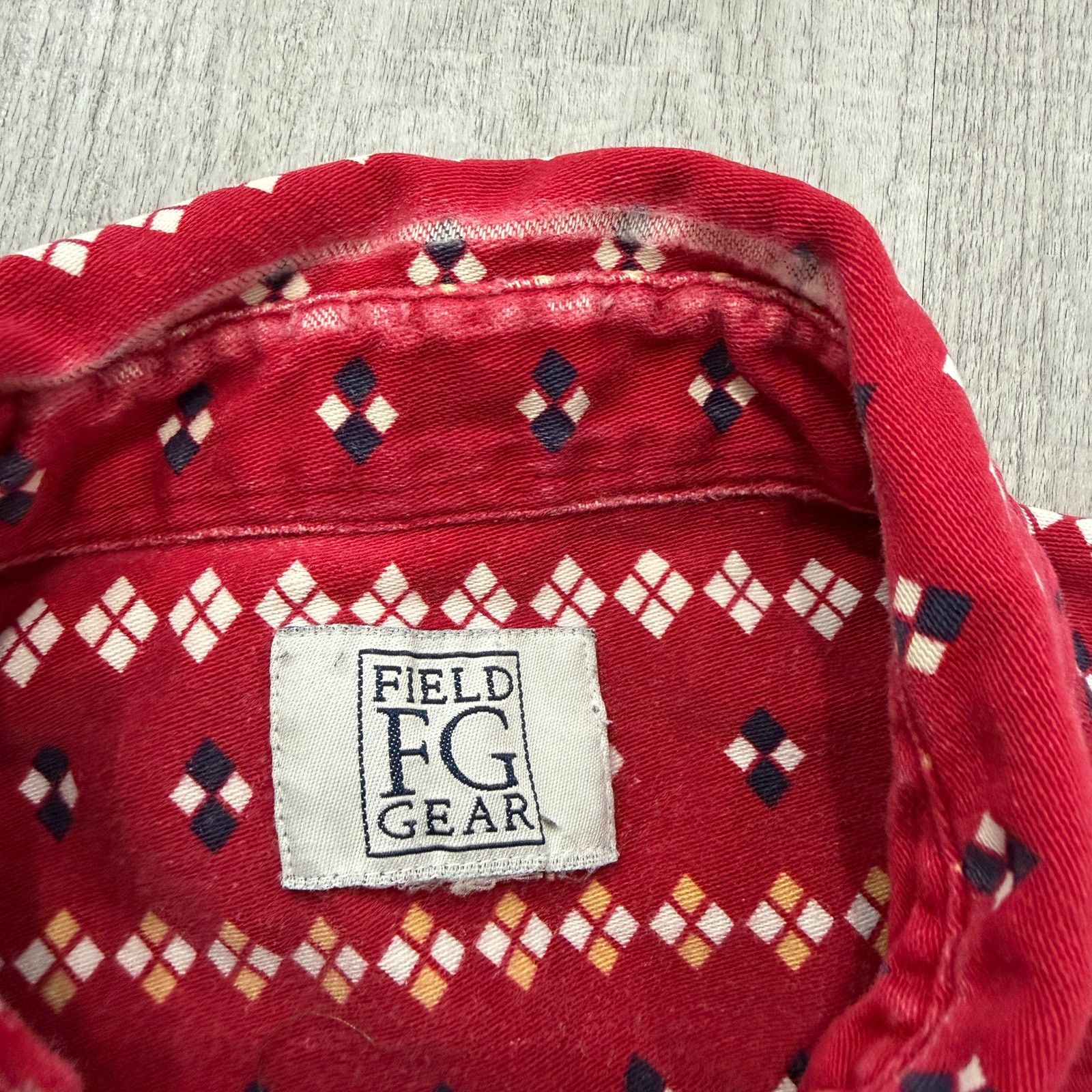 Vintage Vintage Field Gear Aztec Button Shirt Men's XL Red 90s Size US XL / EU 56 / 4 - 4 Thumbnail