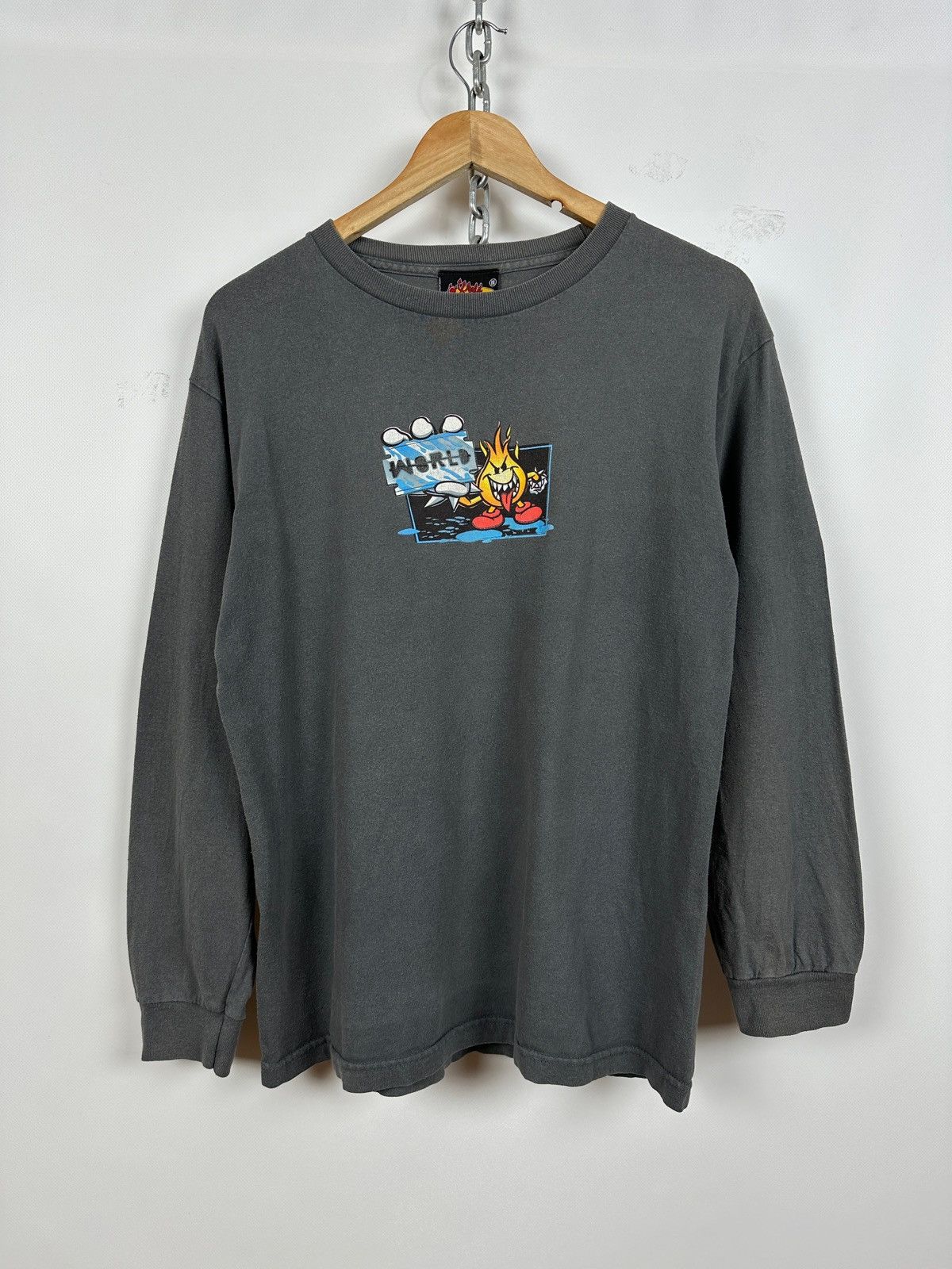 Hook-Ups Vintage World Industries Skateboard Long Sleeve Shirt Size US M / EU 48-50 / 2 - 1 Thumbnail