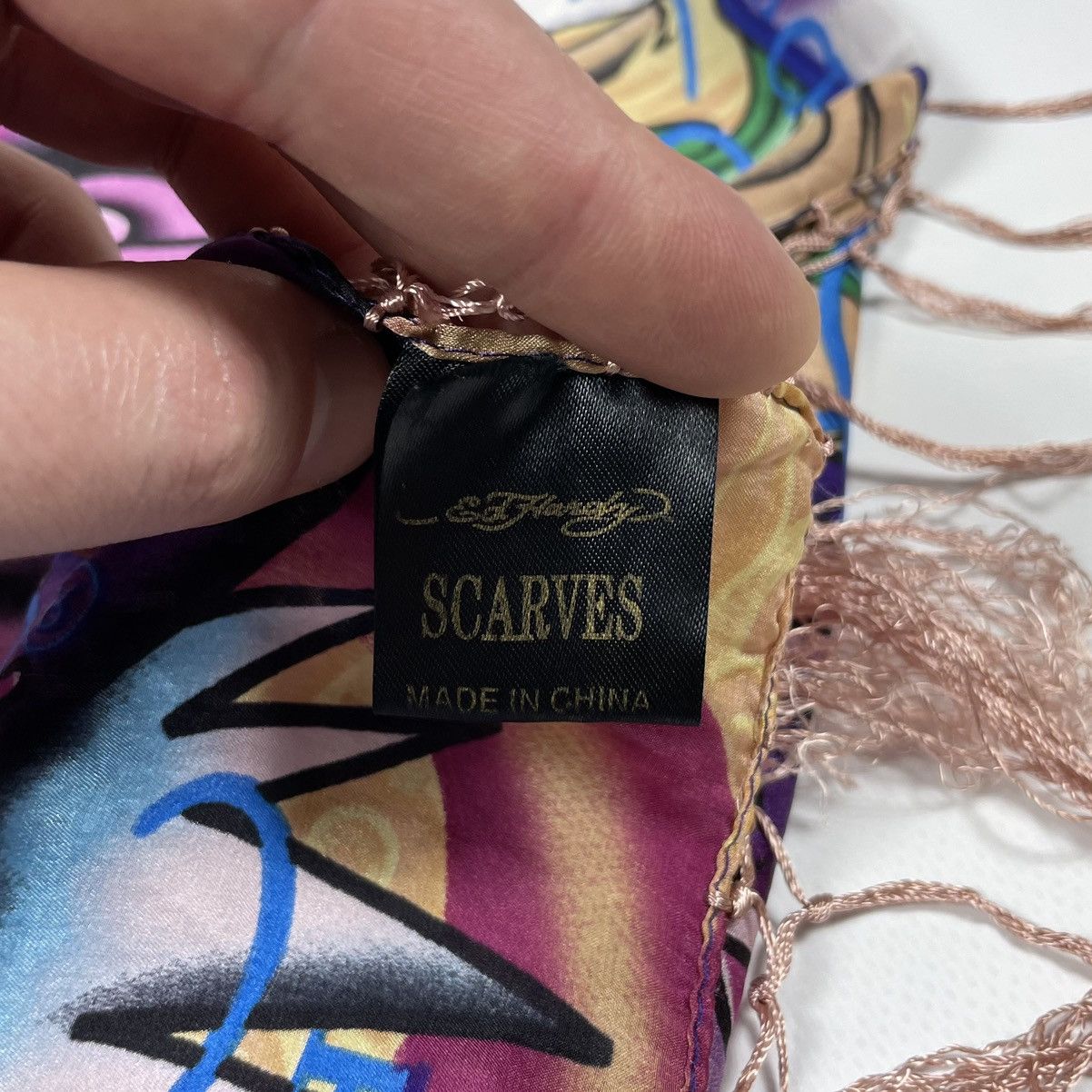 Ed Hardy Ed Hardy Christian Audigier Silk Scarf “Kill love slowly” Size ONE SIZE - 10 Thumbnail