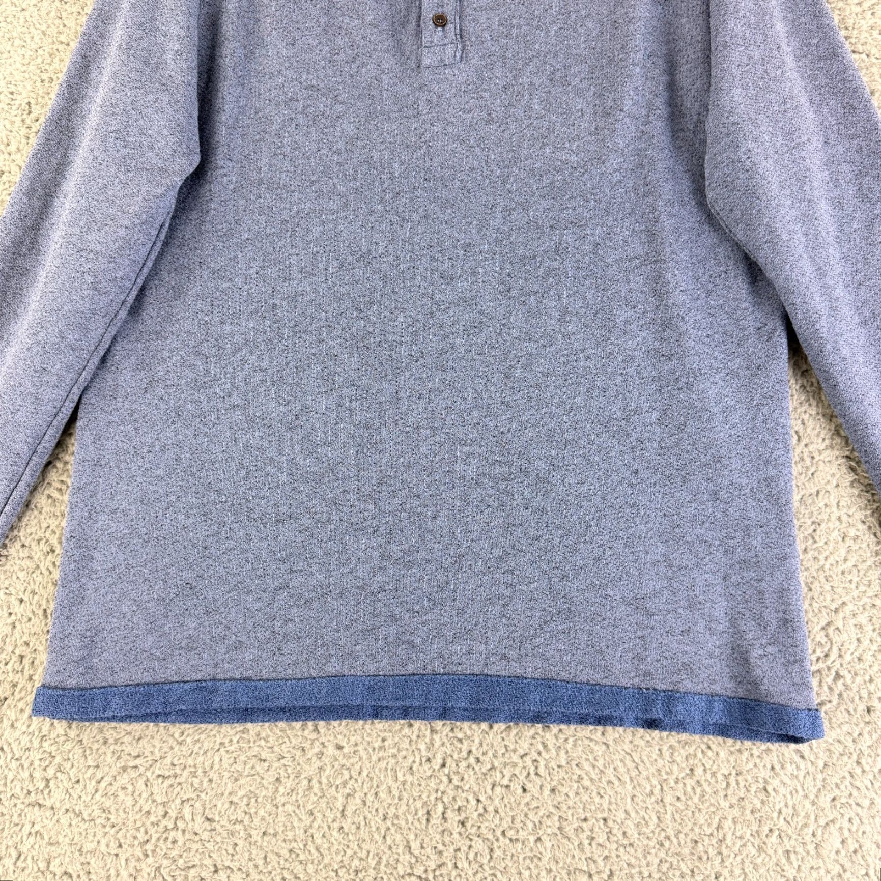 Vintage M. Singer Henley Shirt Men XL Blue Long Sleeve Knit Made in USA Casual Size US XL / EU 56 / 4 - 4 Thumbnail