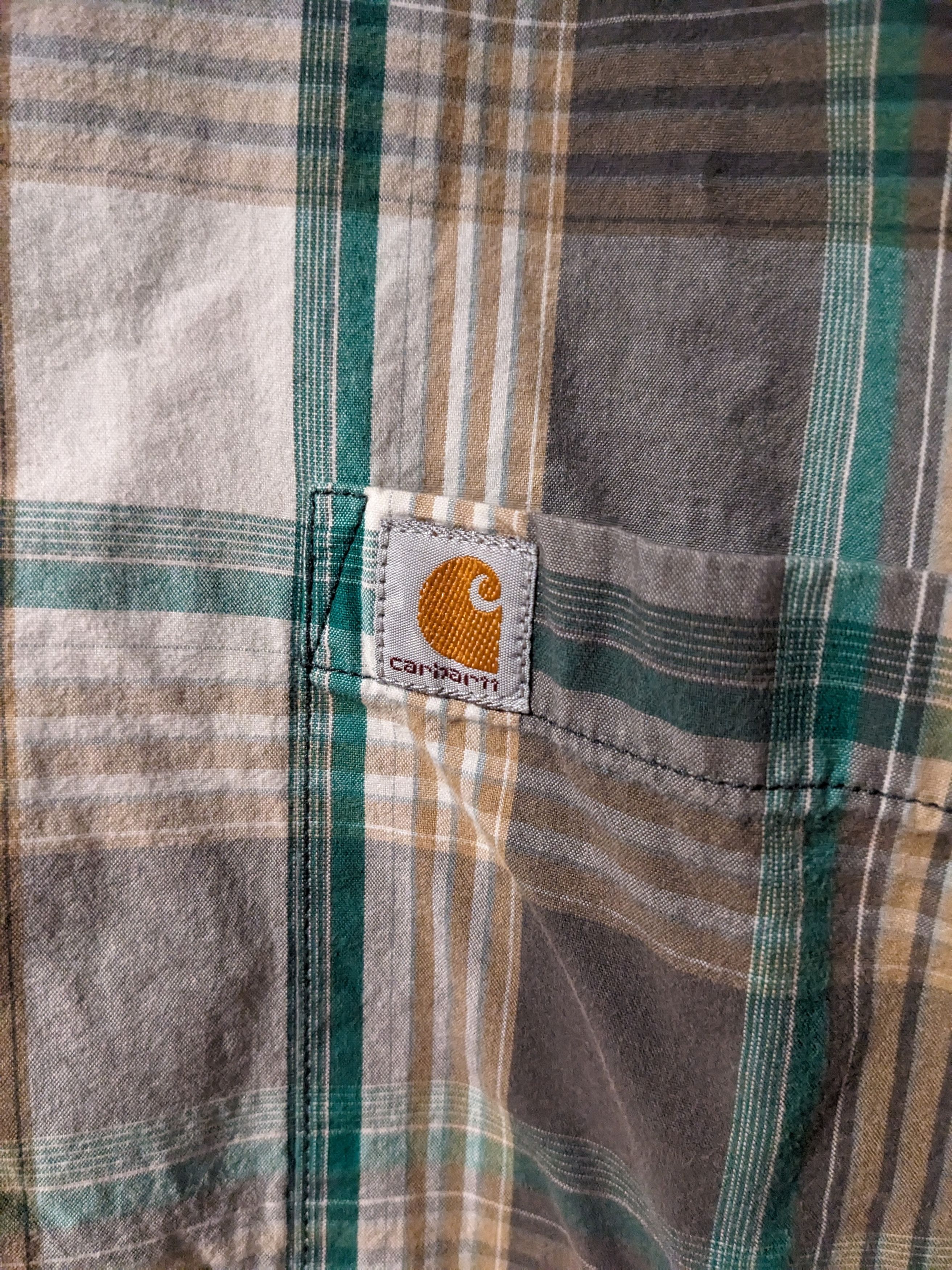 Carhartt Vintage Y2K Carhartt Work Wear Green 4XL Short Sleeve Shirt Size US XXL / EU 58 / 5 - 2 Thumbnail