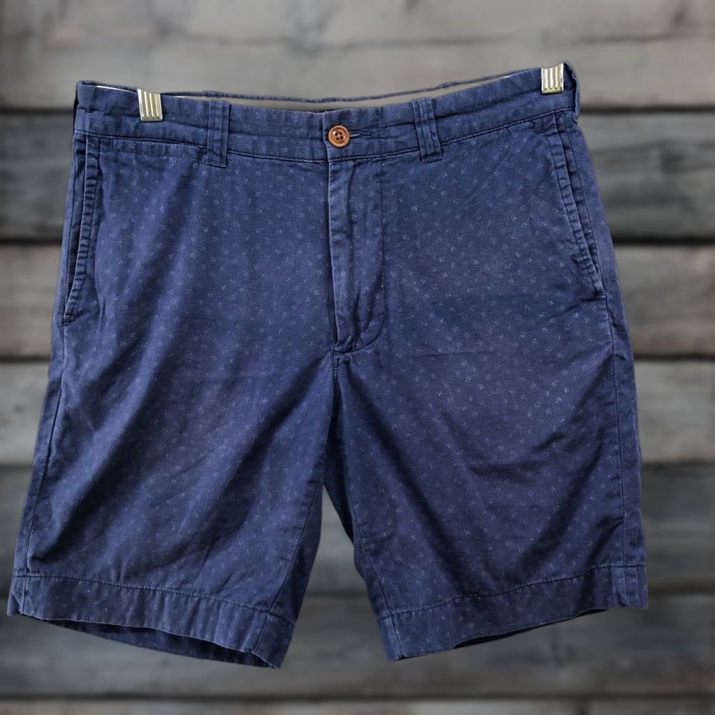 J.Crew VINTAGE J. Crew Stanton Chino Shorts Mens 30 Blue Printed 9'' Lightweight Cotton Shirt Size US 30 / EU 46 - 1 Thumbnail